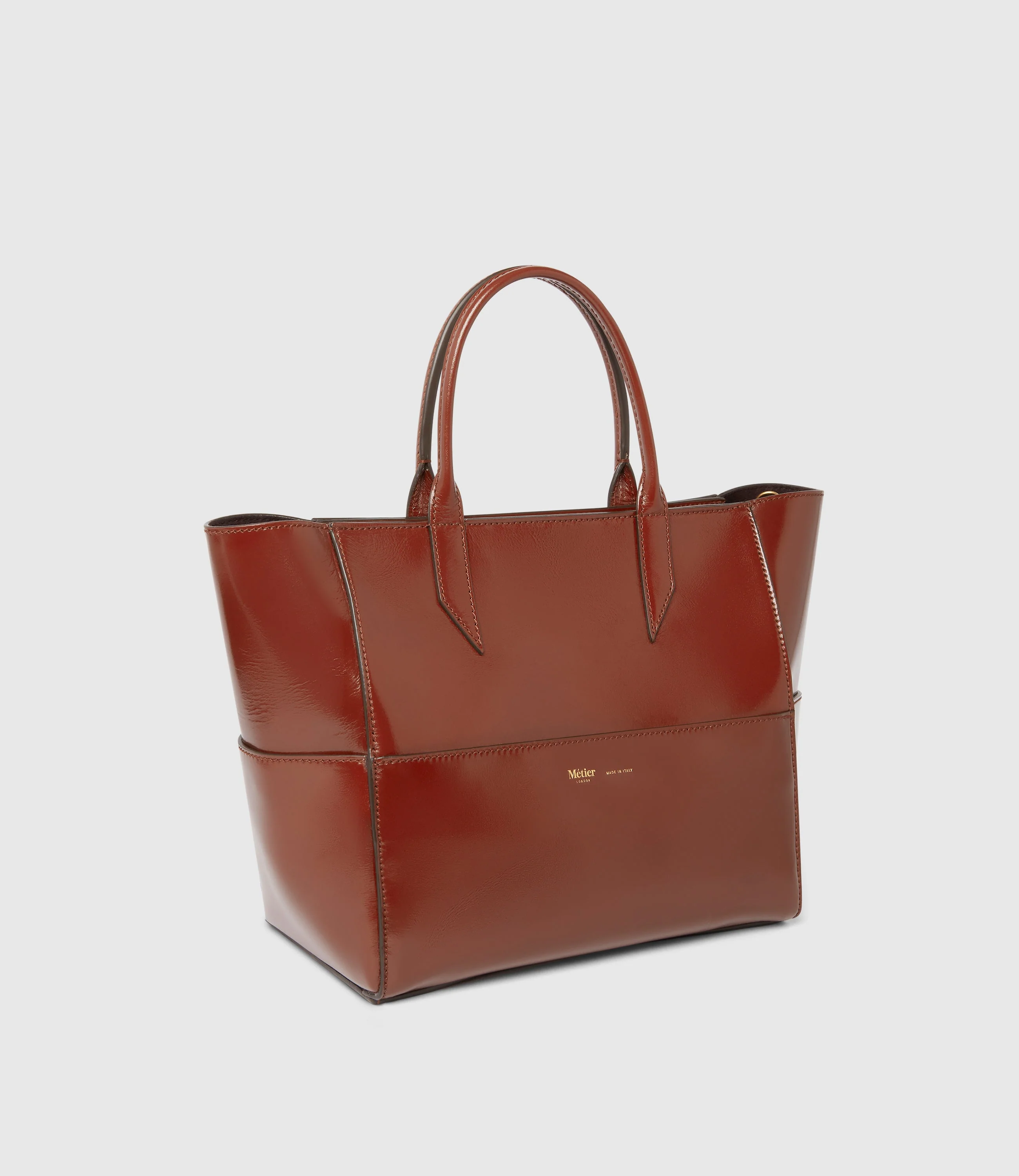 Metier - Incognito Crossbody Glossy Calfskin Burnt Tobacco - Image 2