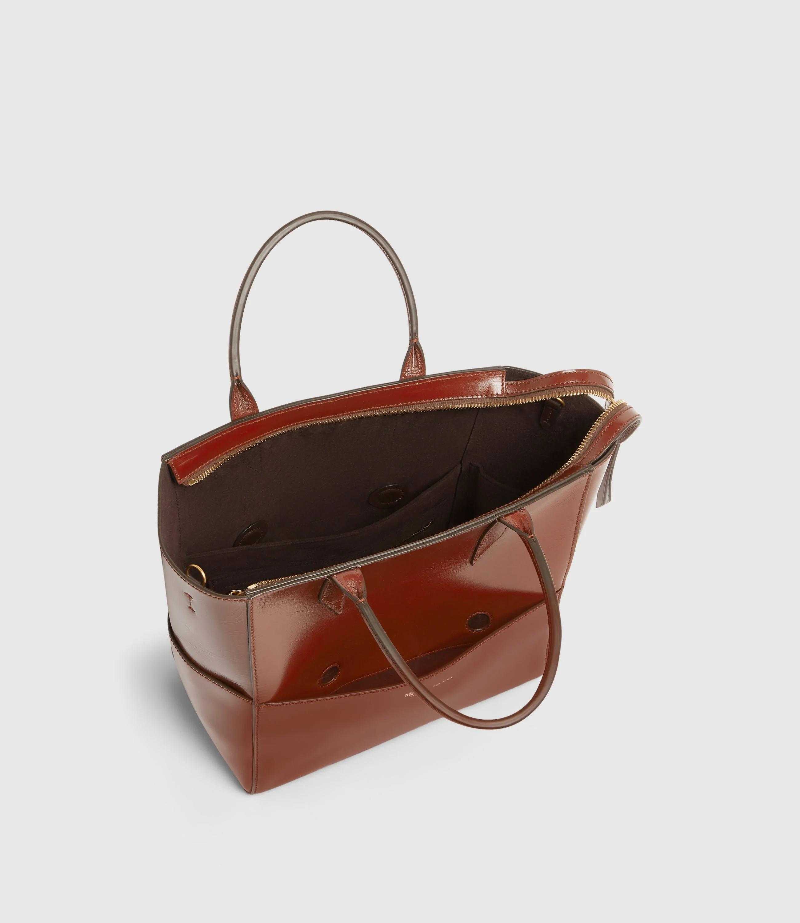 Metier - Incognito Crossbody Glossy Calfskin Burnt Tobacco - Image 3