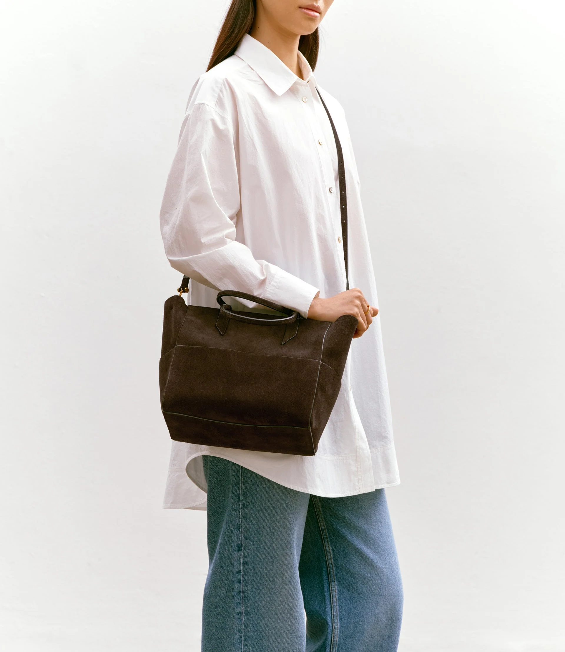 Metier - Incognito Crossbody Suede Chocolate - Image 5