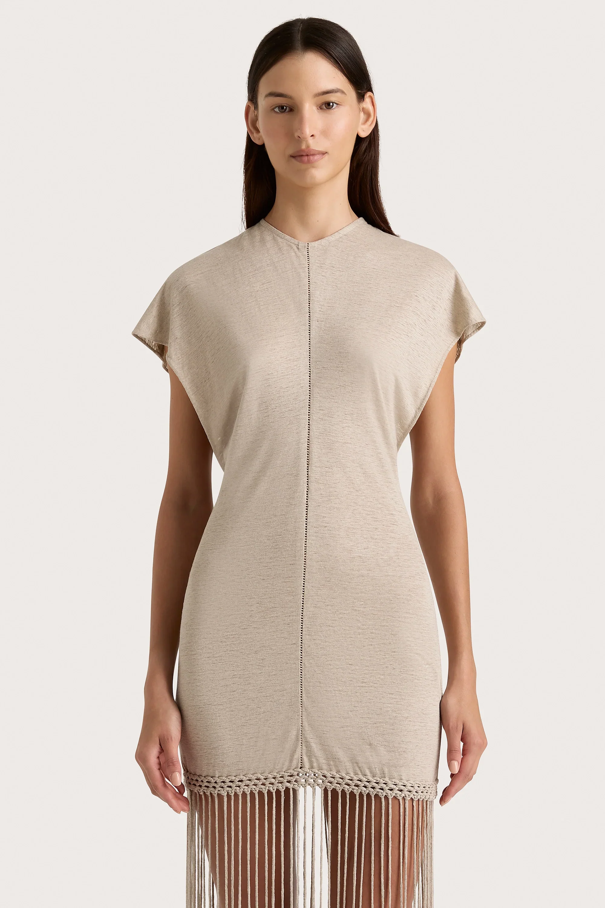 Faithfull - Ines Fringe Dress Oatmeal - Final Sale - Image 3