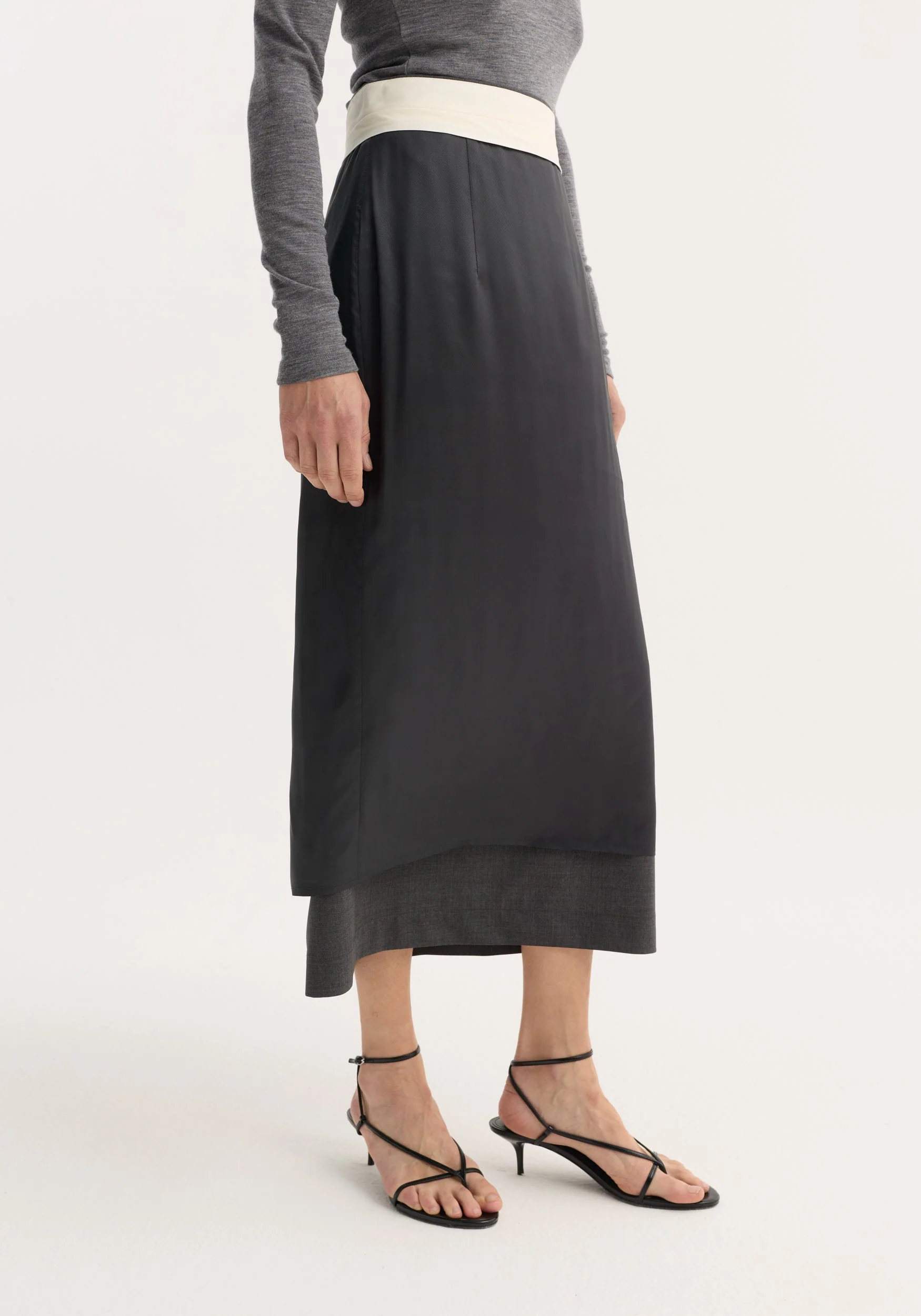ROHE - Inside - out skirt | dark grey melange - Image 2