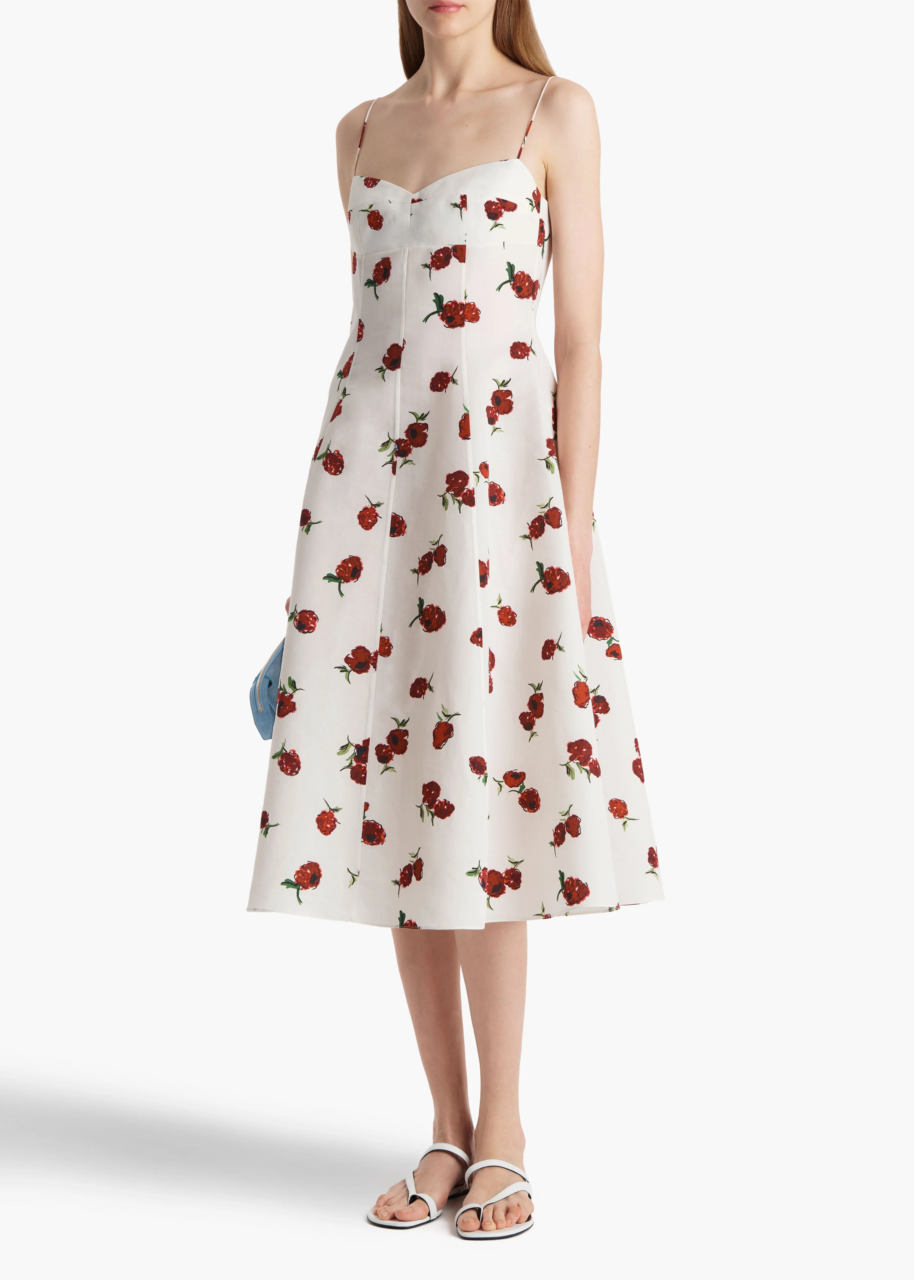 Khaite - Isabella Dress in Cream with Raspberry Print - Image 2