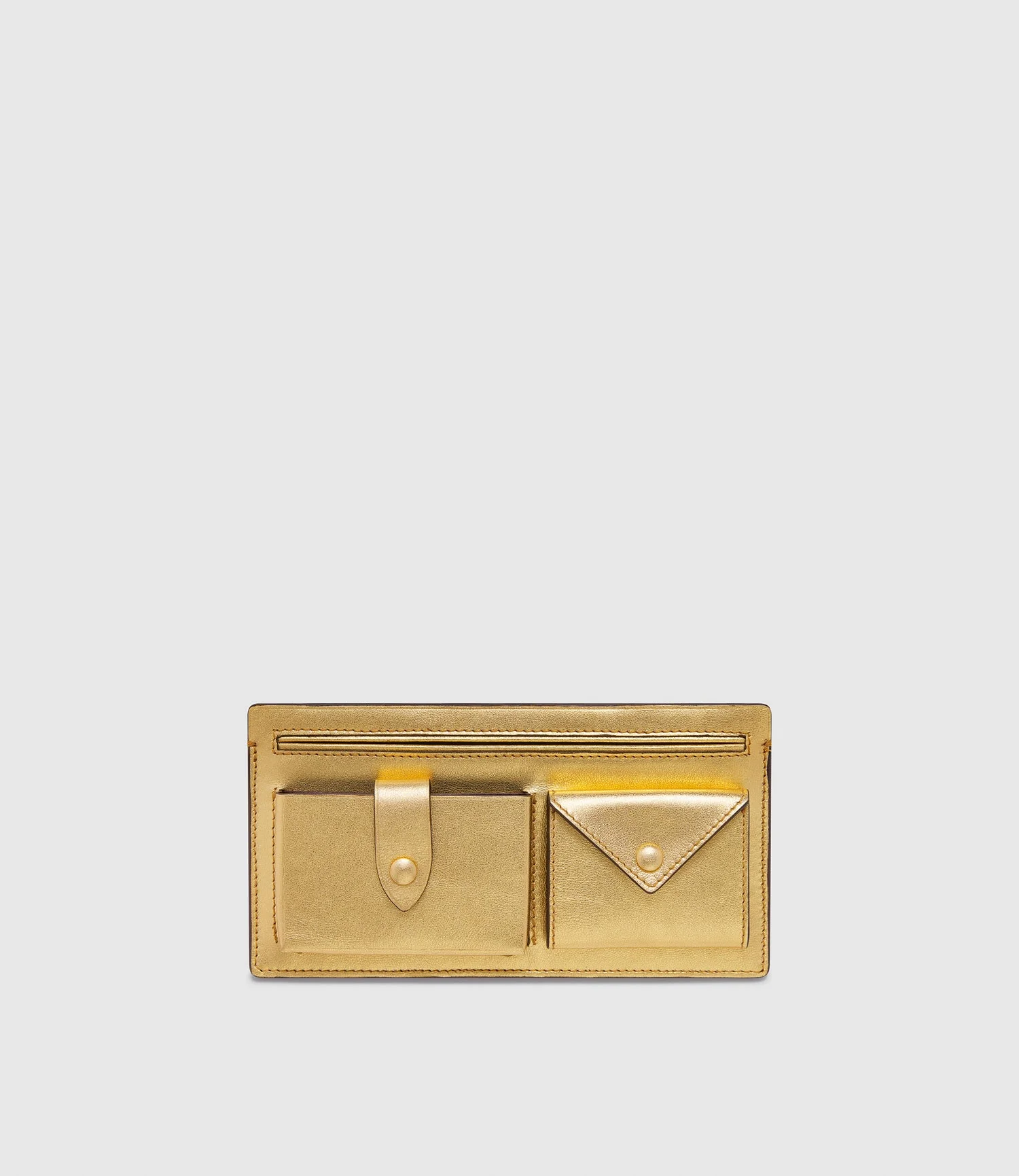 Metier - ISSIMO | Métier Inside Out Wallet Metallic Calfskin Gold