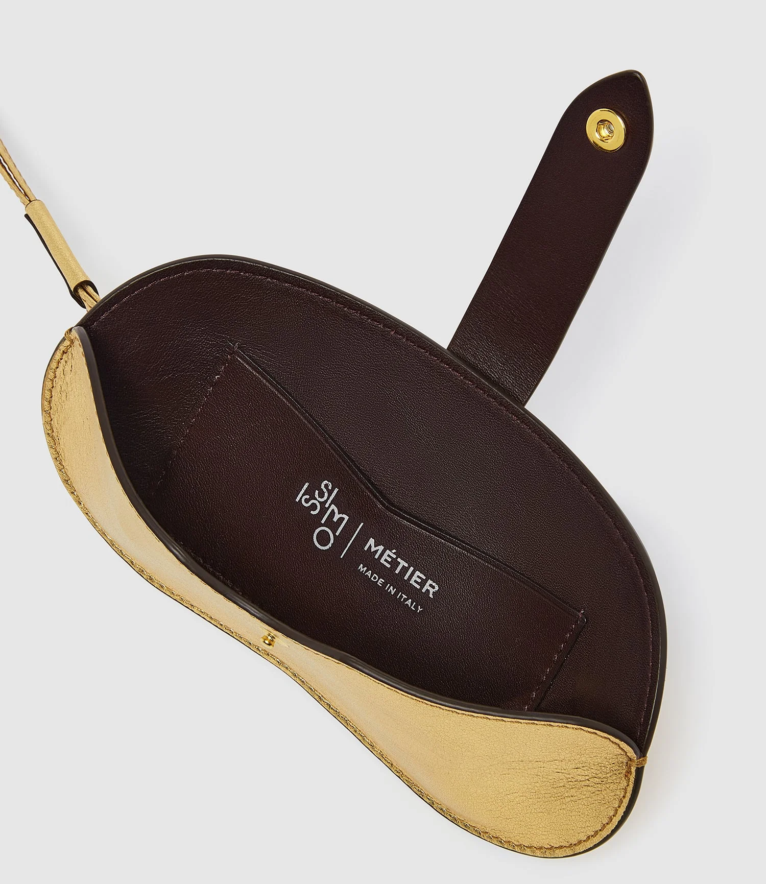 Metier - ISSIMO | Métier Glasses Case With Strap Metallic Calfskin Gold - Image 2