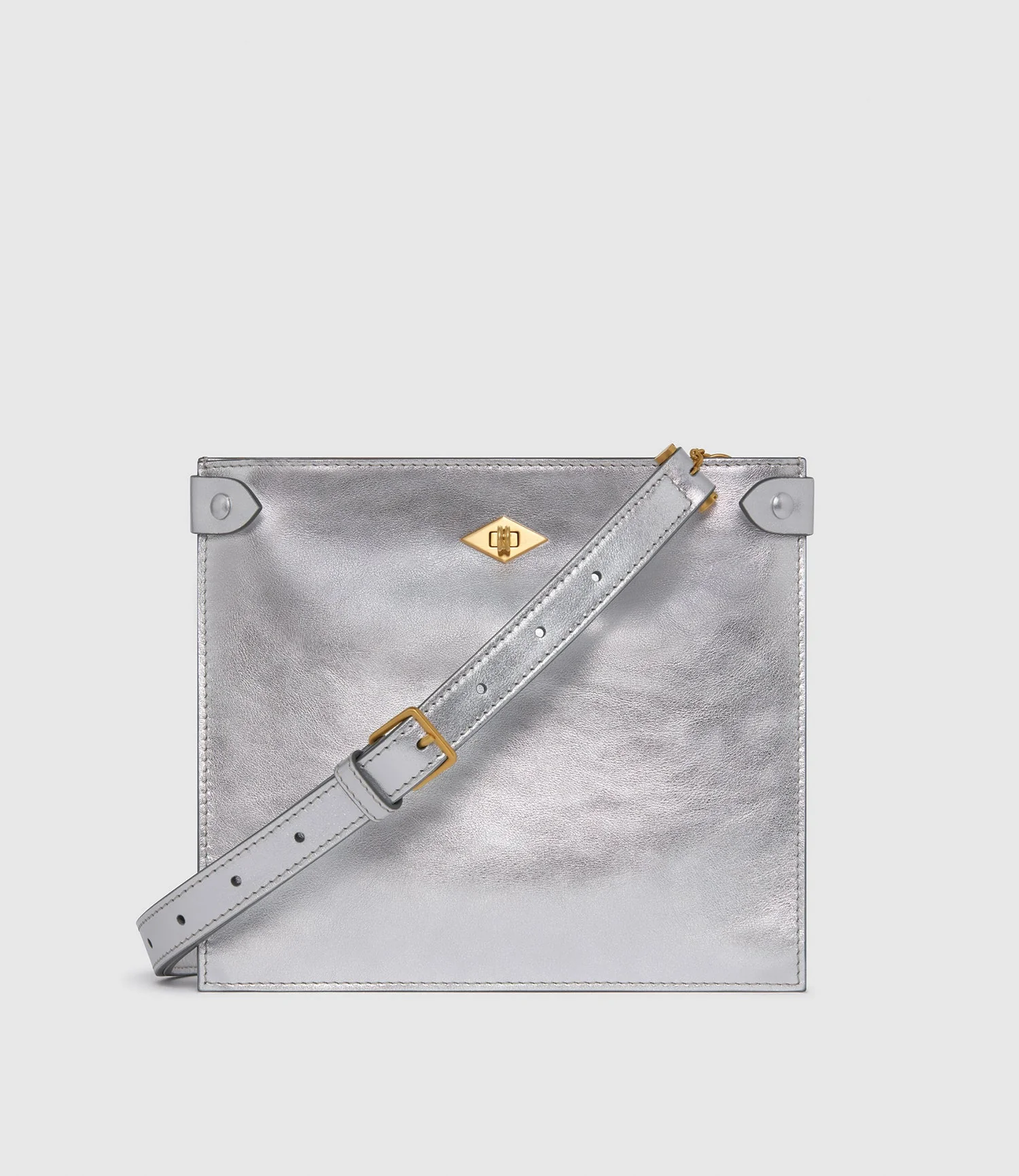 Metier - ISSIMO | Métier Stowaway Metallic Calfskin Silver