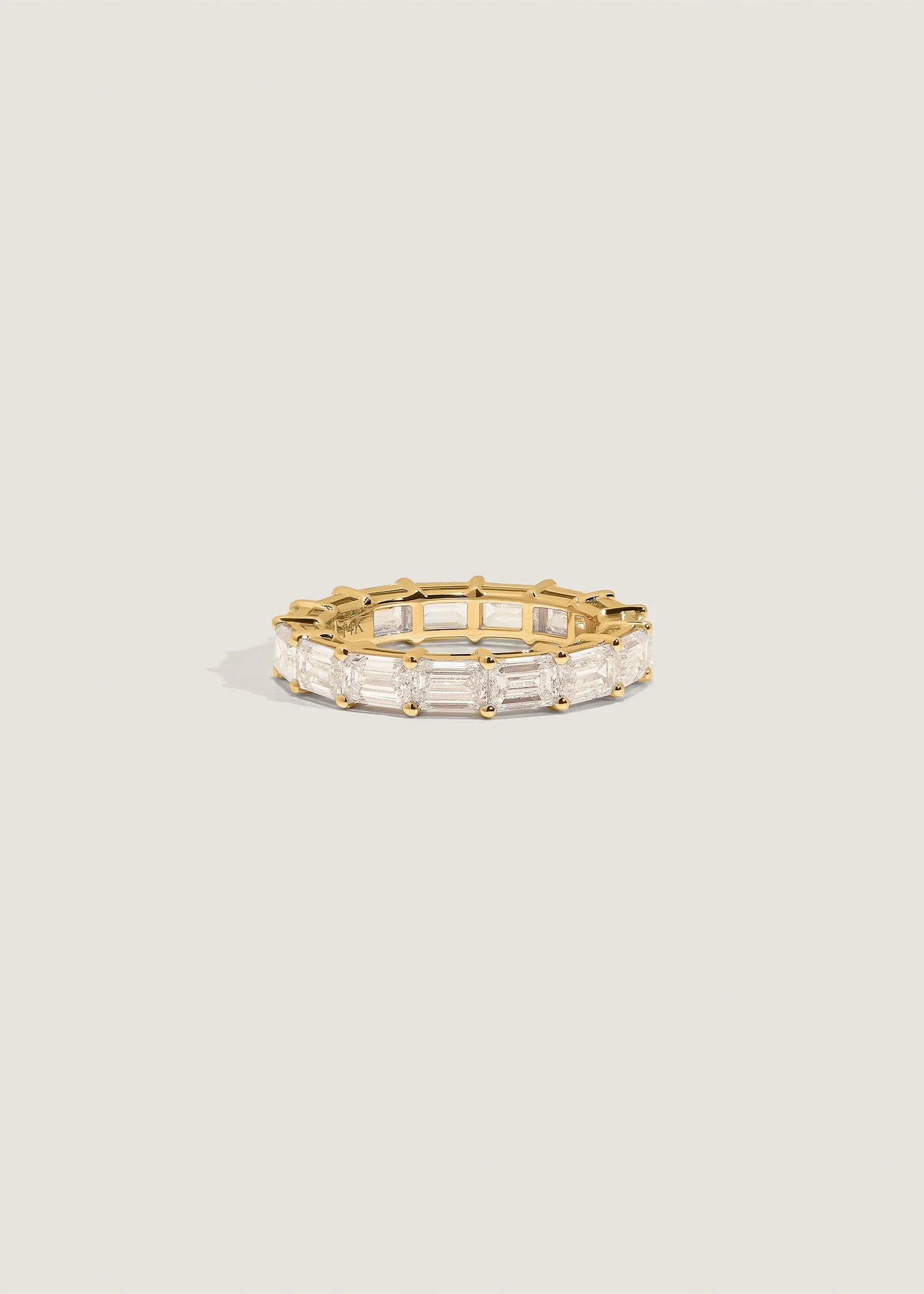 Kinn - Jackie Emerald Cut Diamond Eternity Band Ring Yellow Gold