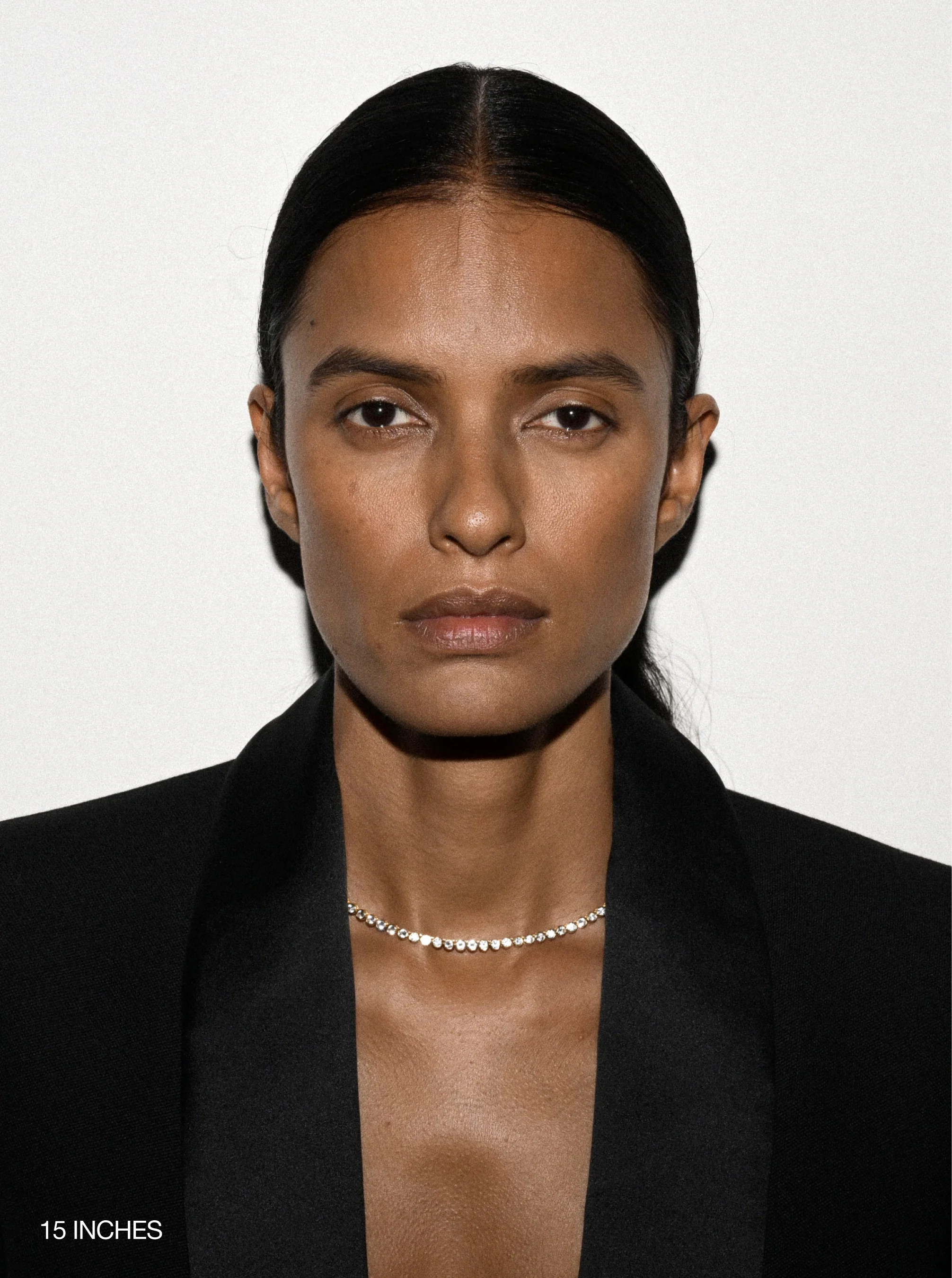 Dorsey - JAMES BEZEL RIVIÈRE NECKLACE IN LAB WHITE SAPPHIRE - Image 4