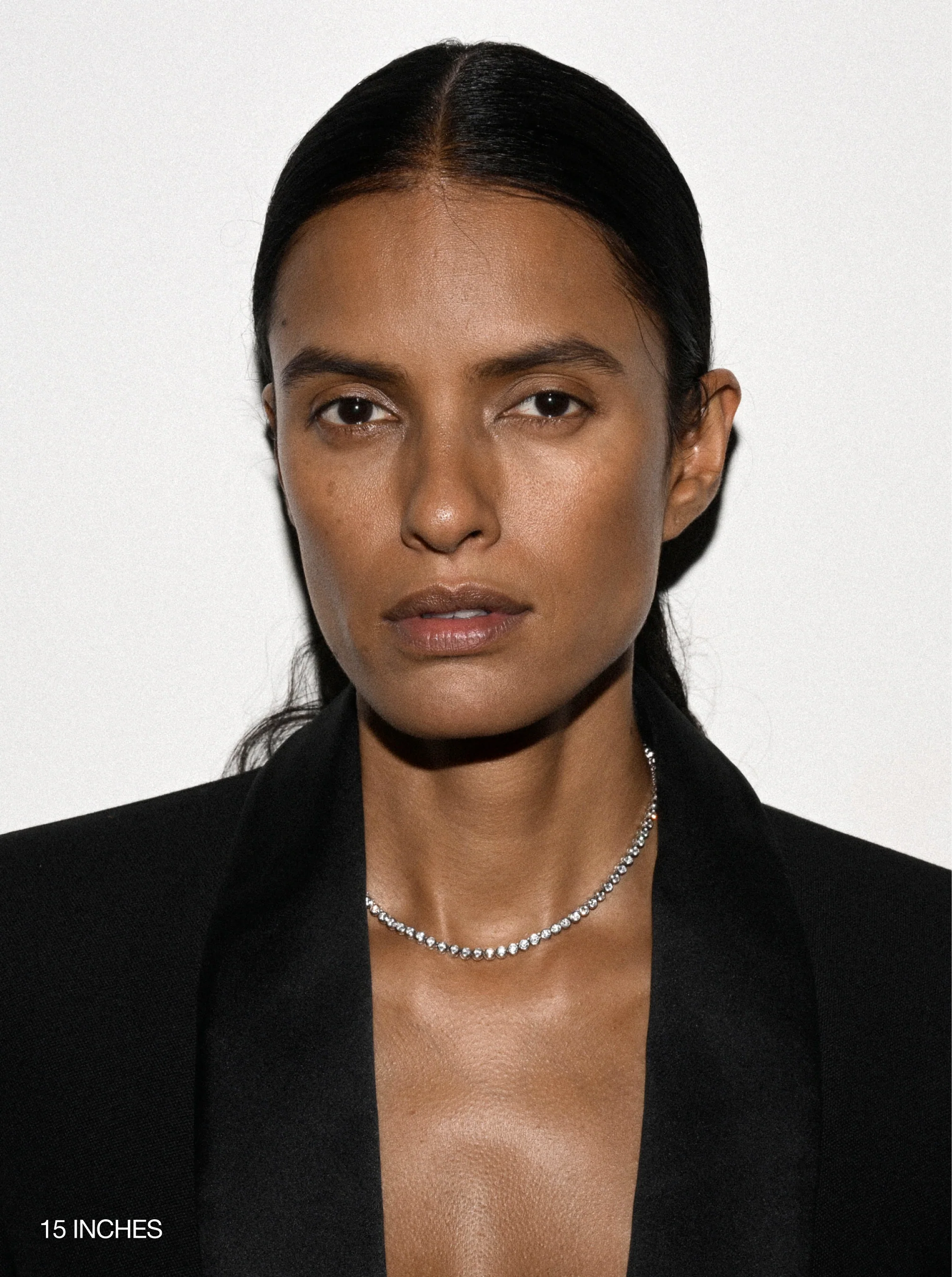 Dorsey - JAMES BEZEL RIVIÈRE NECKLACE IN LAB WHITE SAPPHIRE - Image 3