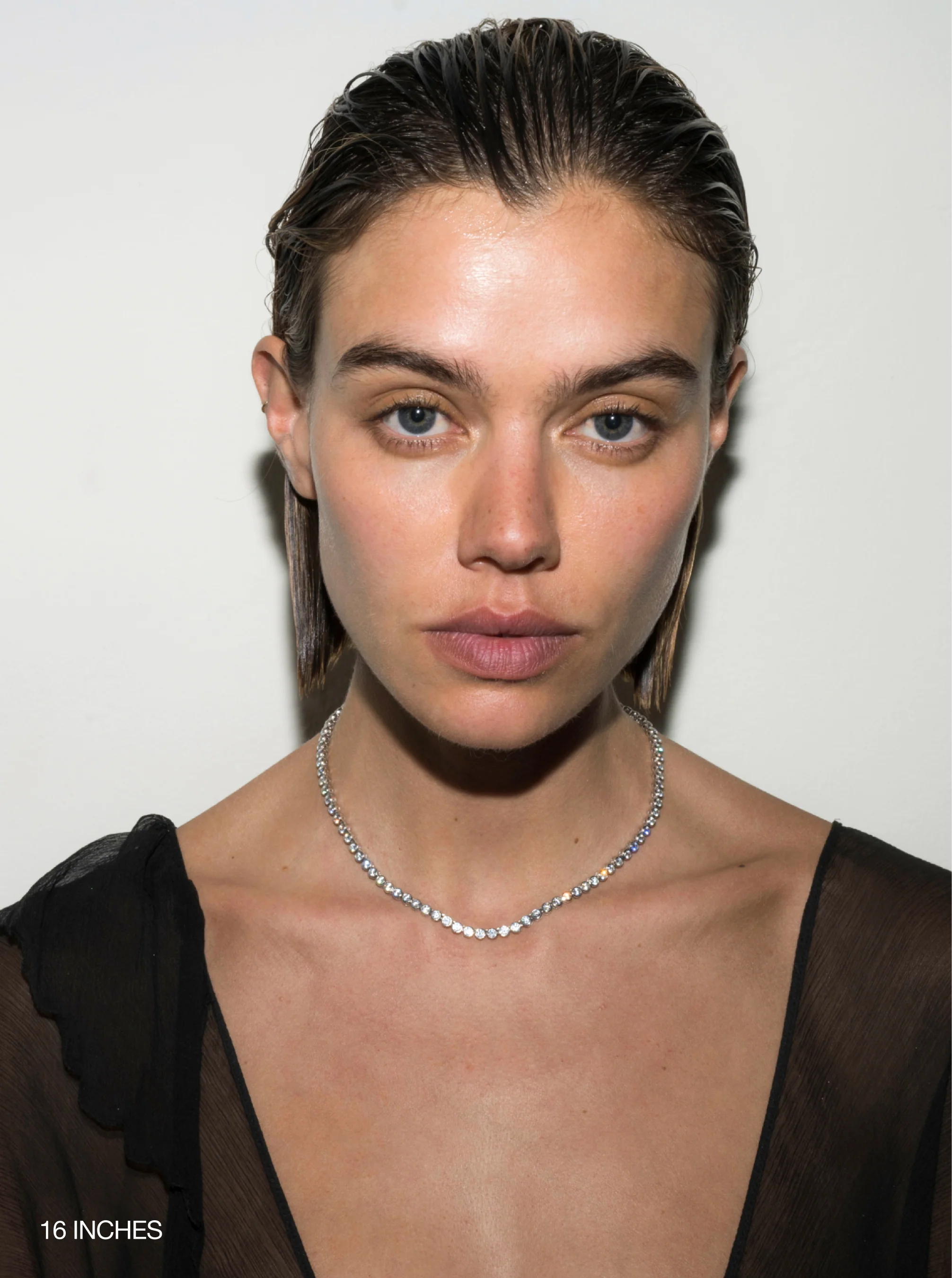 Dorsey - JAMES BEZEL RIVIÈRE NECKLACE IN LAB WHITE SAPPHIRE - Image 4