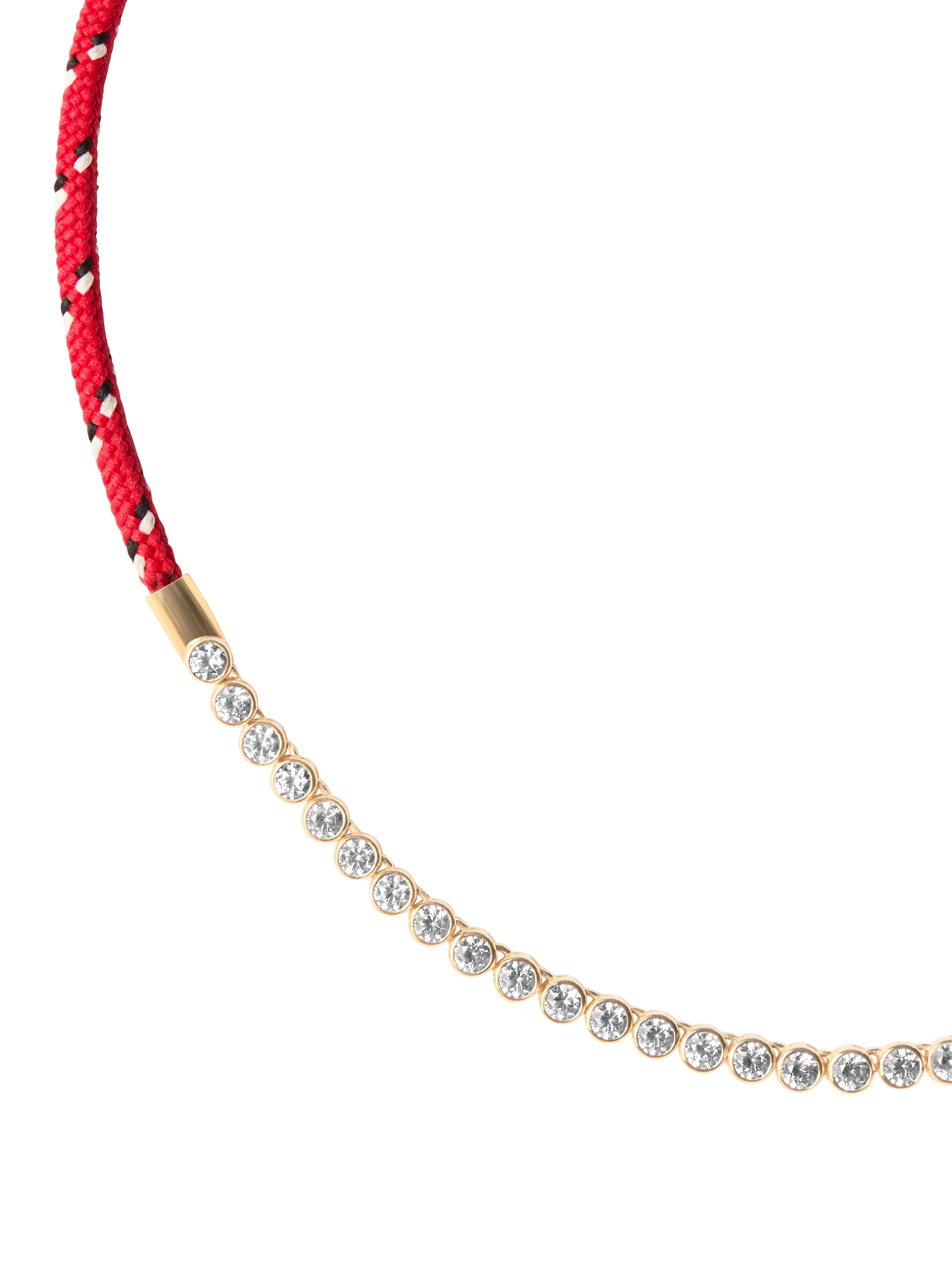 Dorsey - JAMES BEZEL LAB DIAMOND ROUGE PARACORD NECKLACE, 14K YELLOW GOLD - Image 2
