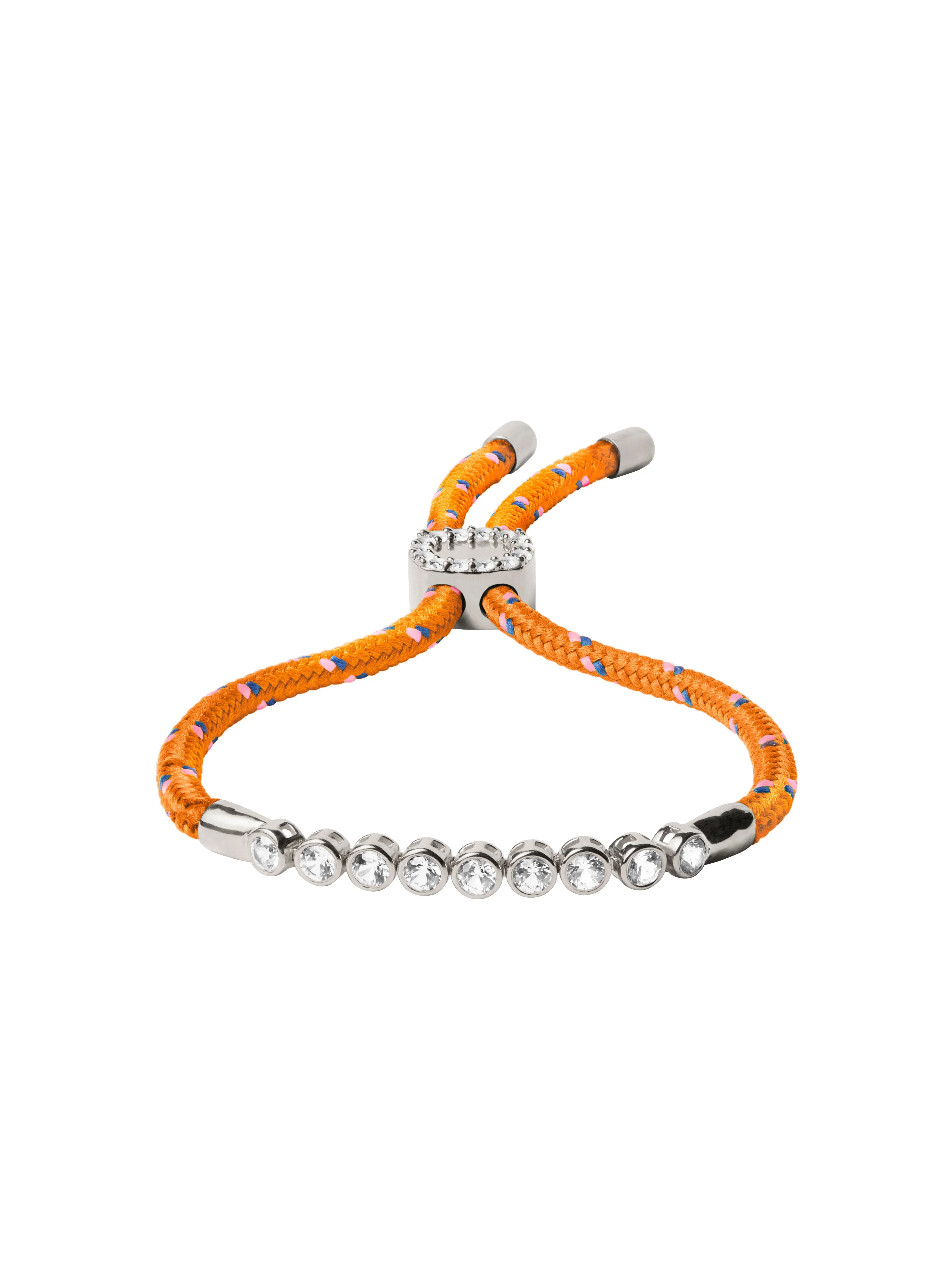 Dorsey - JAMES BEZEL ORANGE PARACORD BRACELET, SILVER