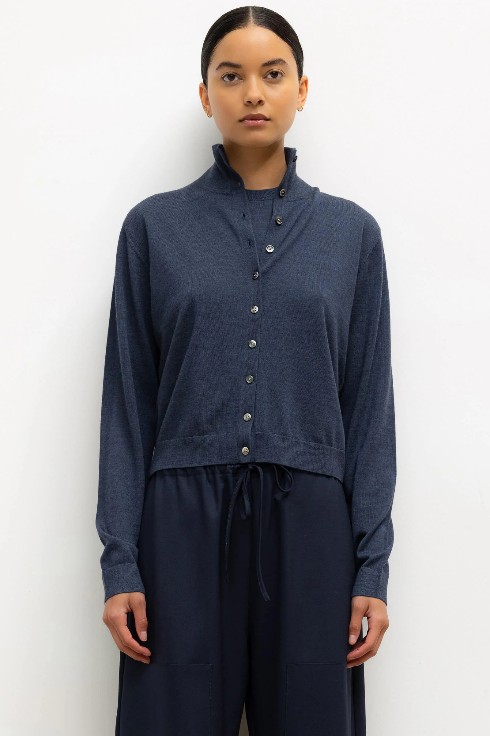 Leset - James Mock Neck Cardigan