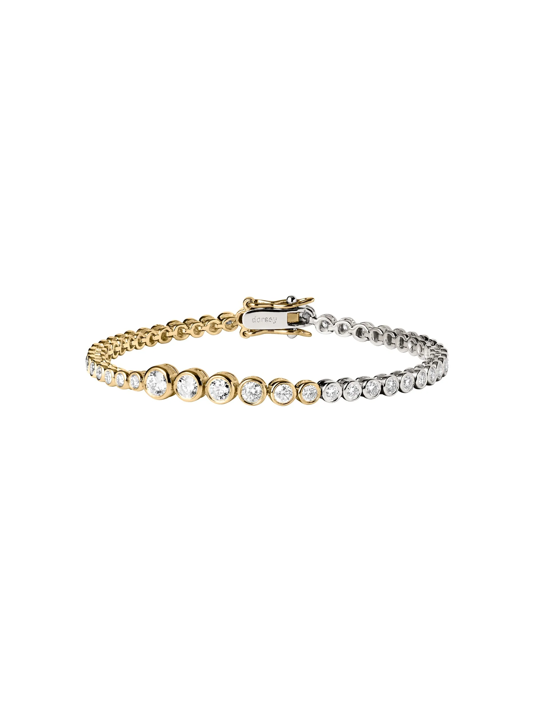Dorsey - JAMES TWO - TONE GRADUATED BEZEL RIVIÈRE BRACELET IN MOISSANITE - Image 2