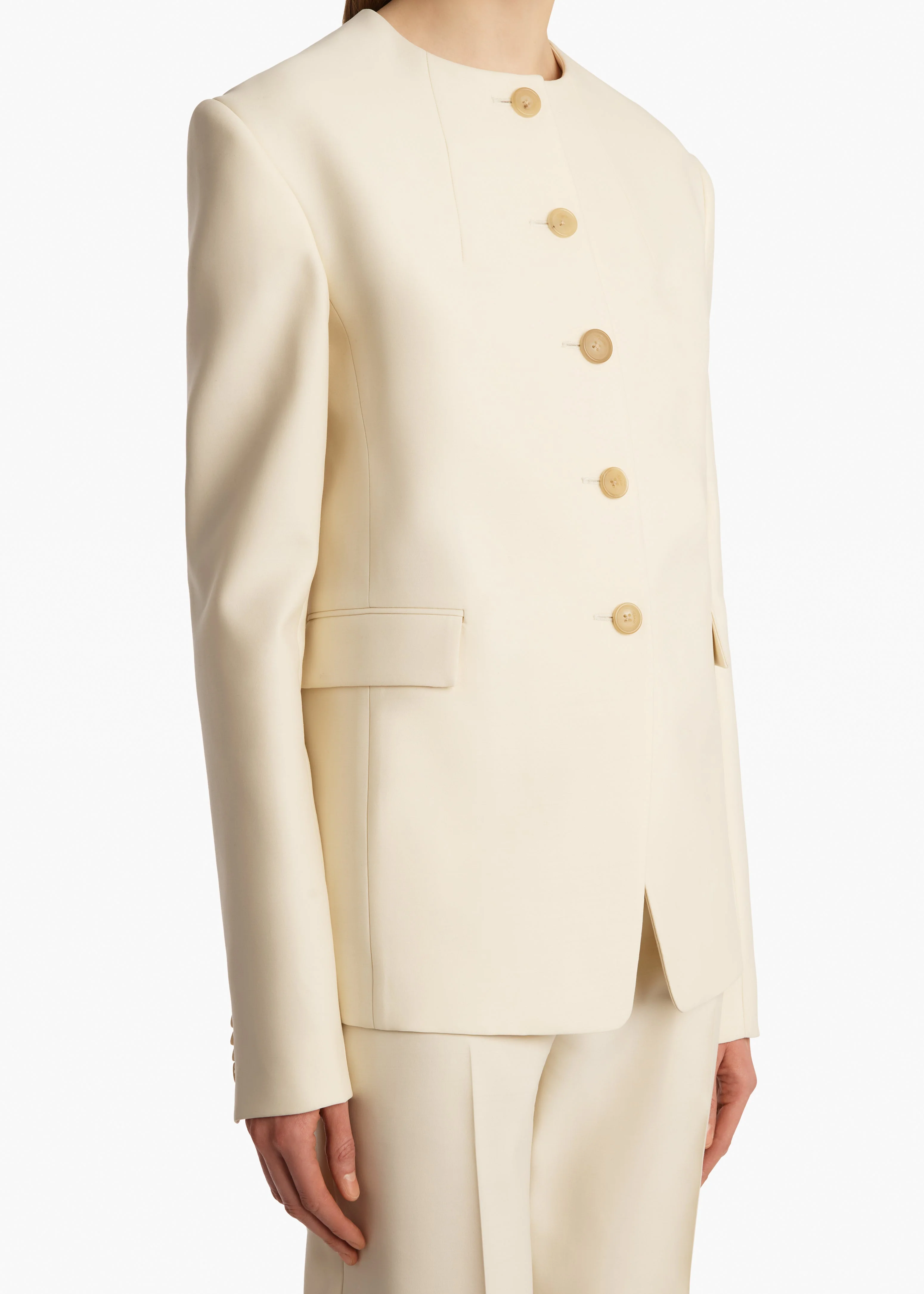 Khaite - Jameson Jacket in Cream - Image 12