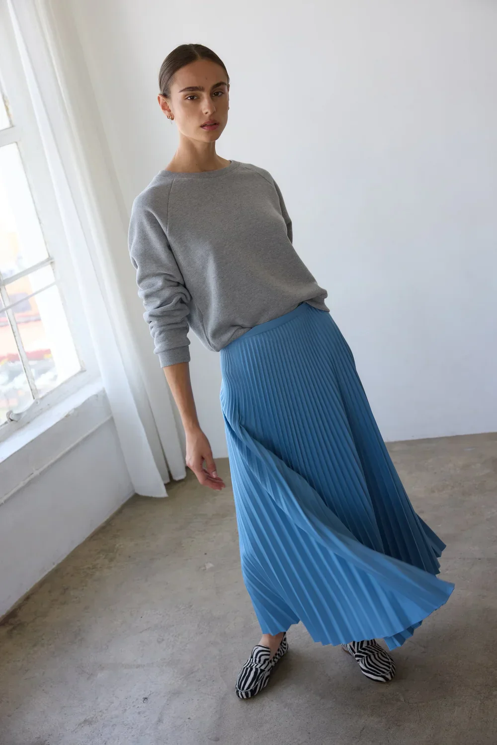 Jamie Haller - The Accordion Skirt in Baby Blue - Image 2