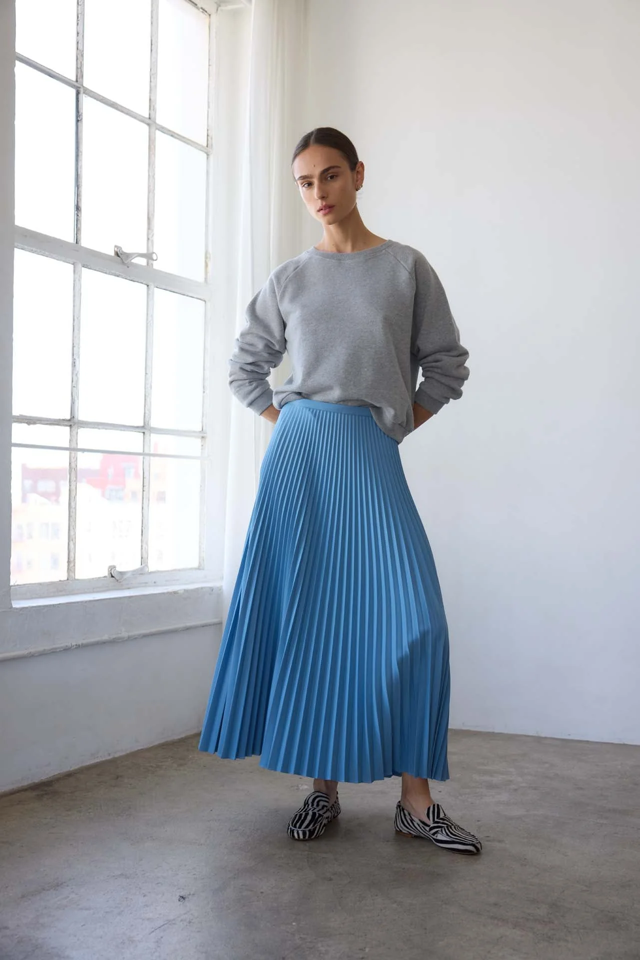 Jamie Haller - The Accordion Skirt in Baby Blue - Image 5