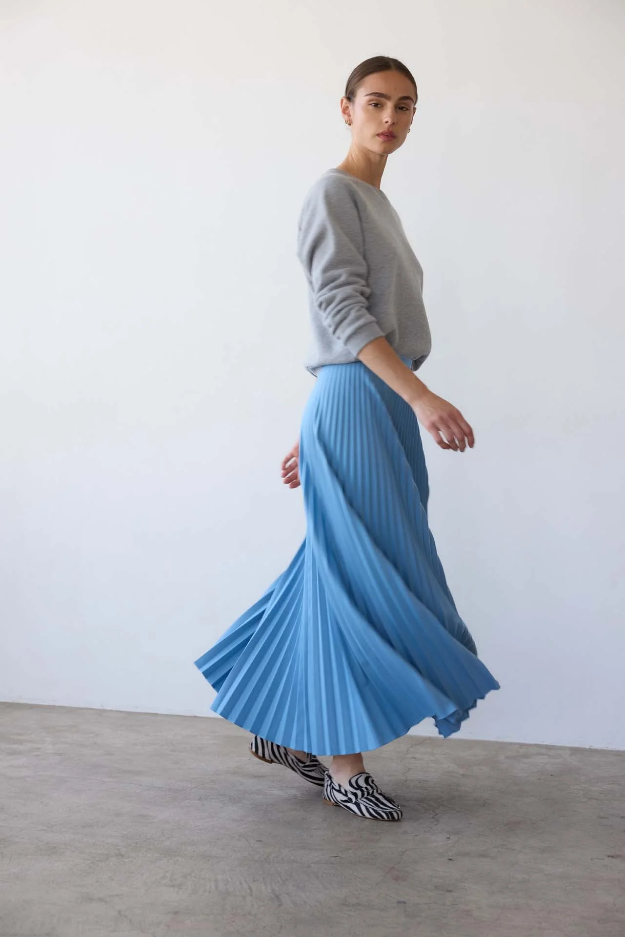 Jamie Haller - The Accordion Skirt in Baby Blue - Image 6