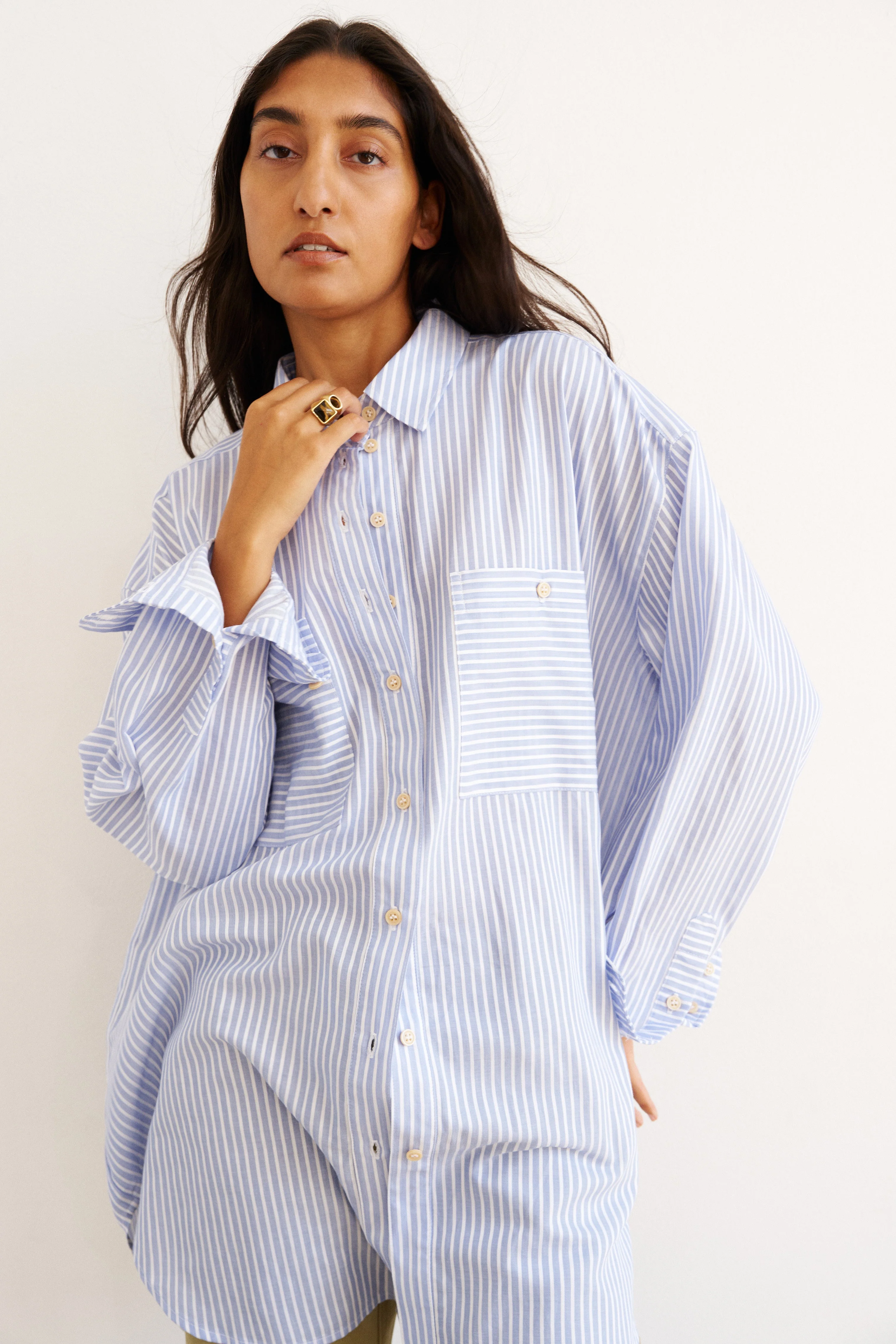 Jamie Haller - The Artist Shirt in Baby Blue Stripe