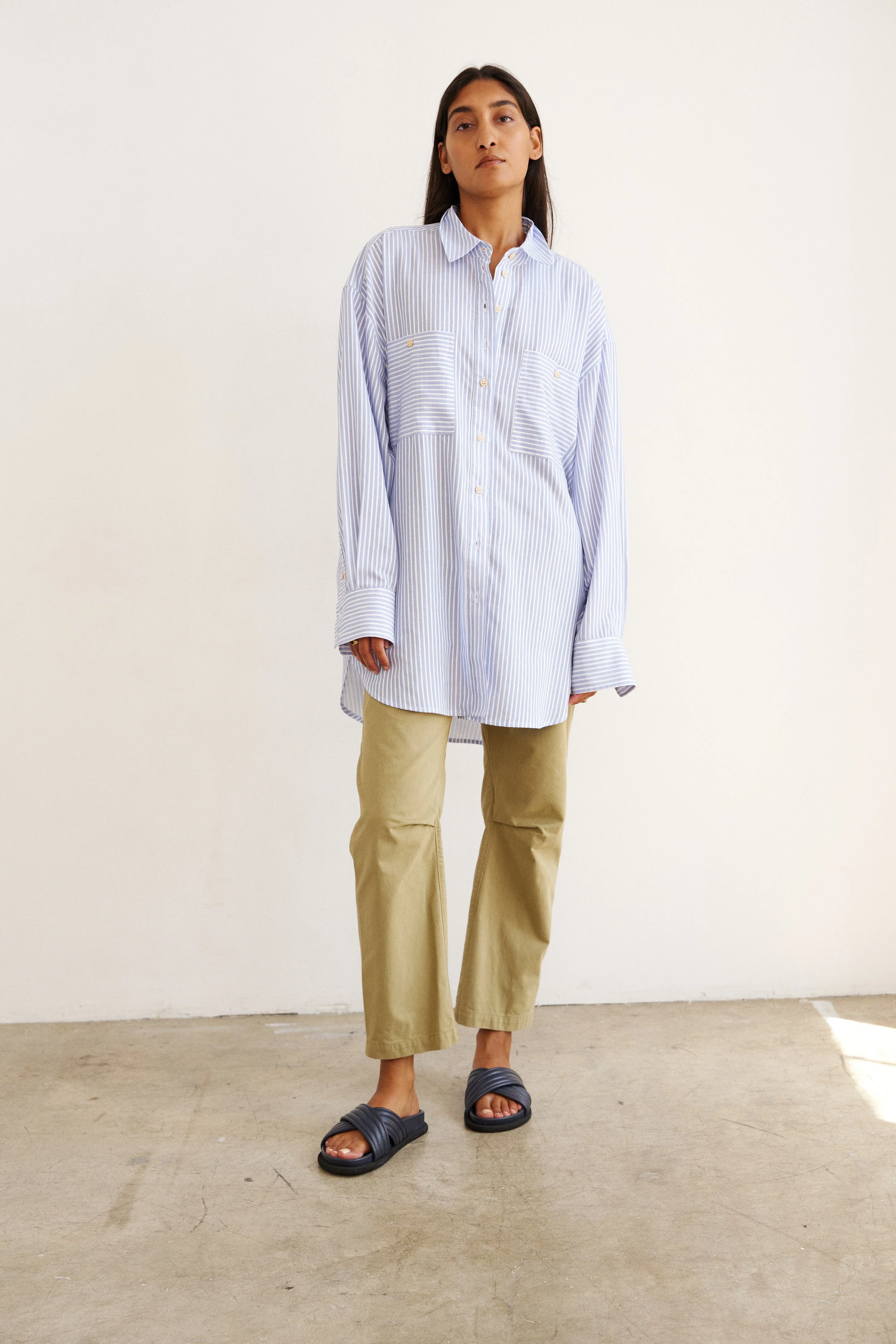 Jamie Haller - The Artist Shirt in Baby Blue Stripe - Image 10