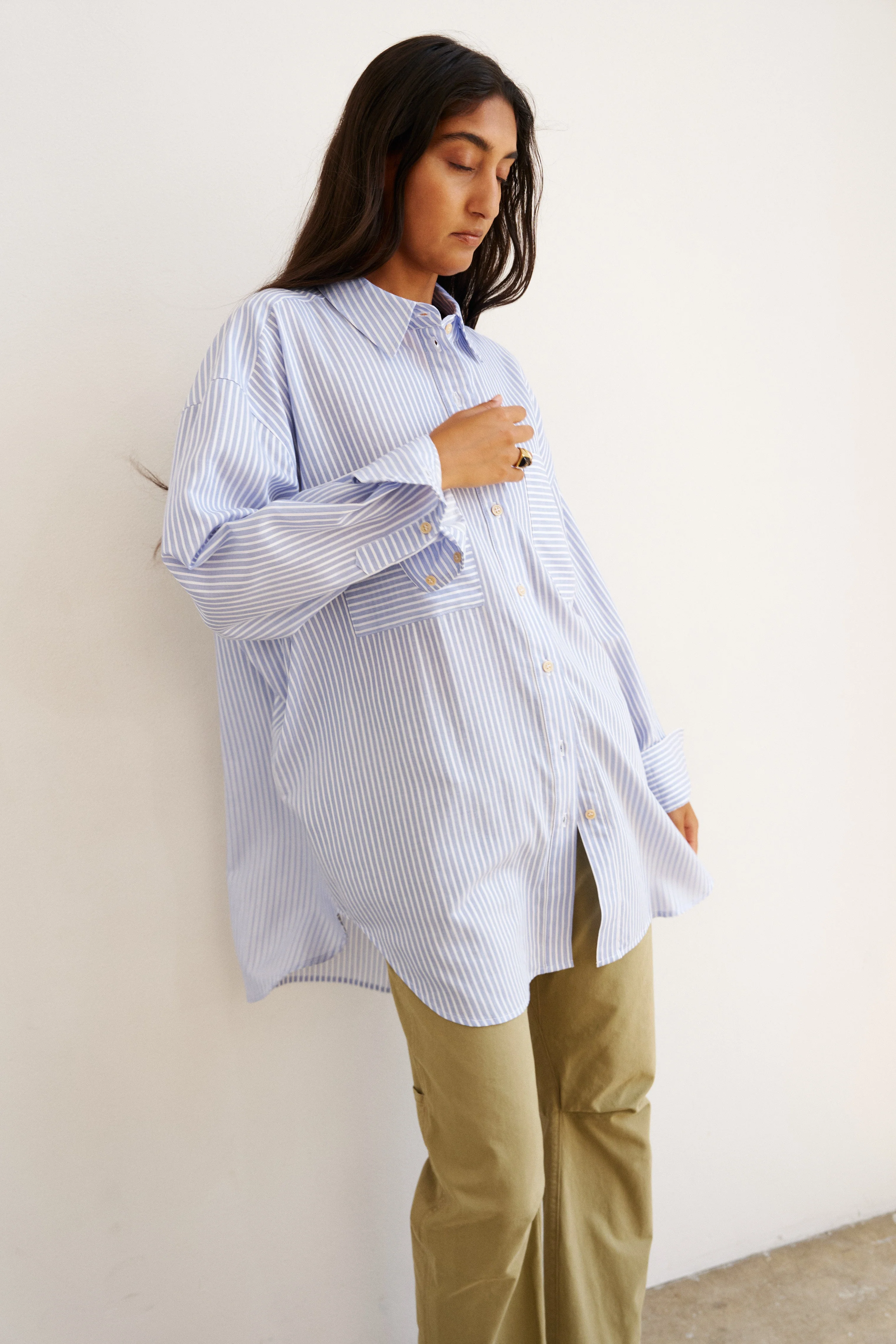 Jamie Haller - The Artist Shirt in Baby Blue Stripe - Image 11