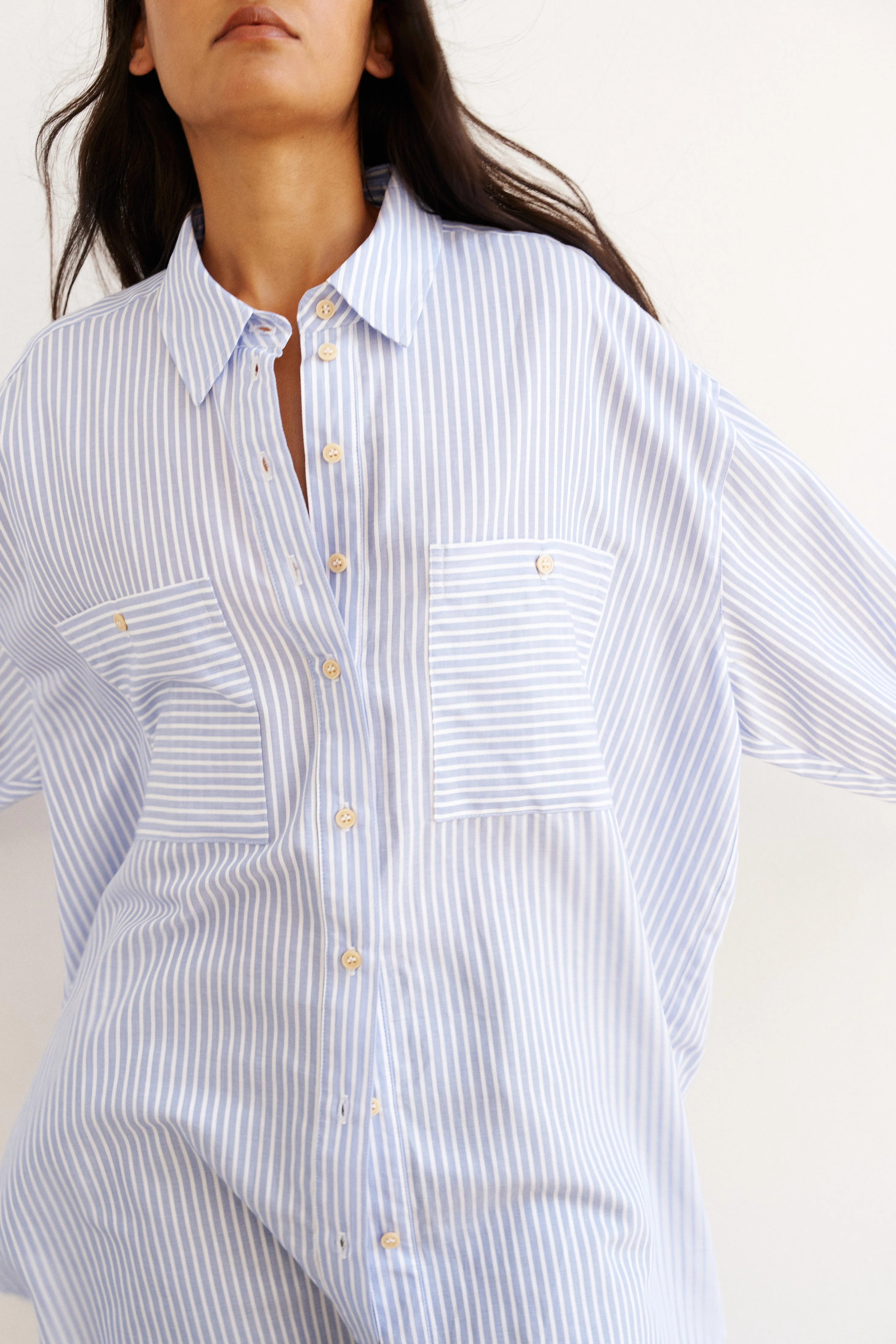 Jamie Haller - The Artist Shirt in Baby Blue Stripe - Image 14