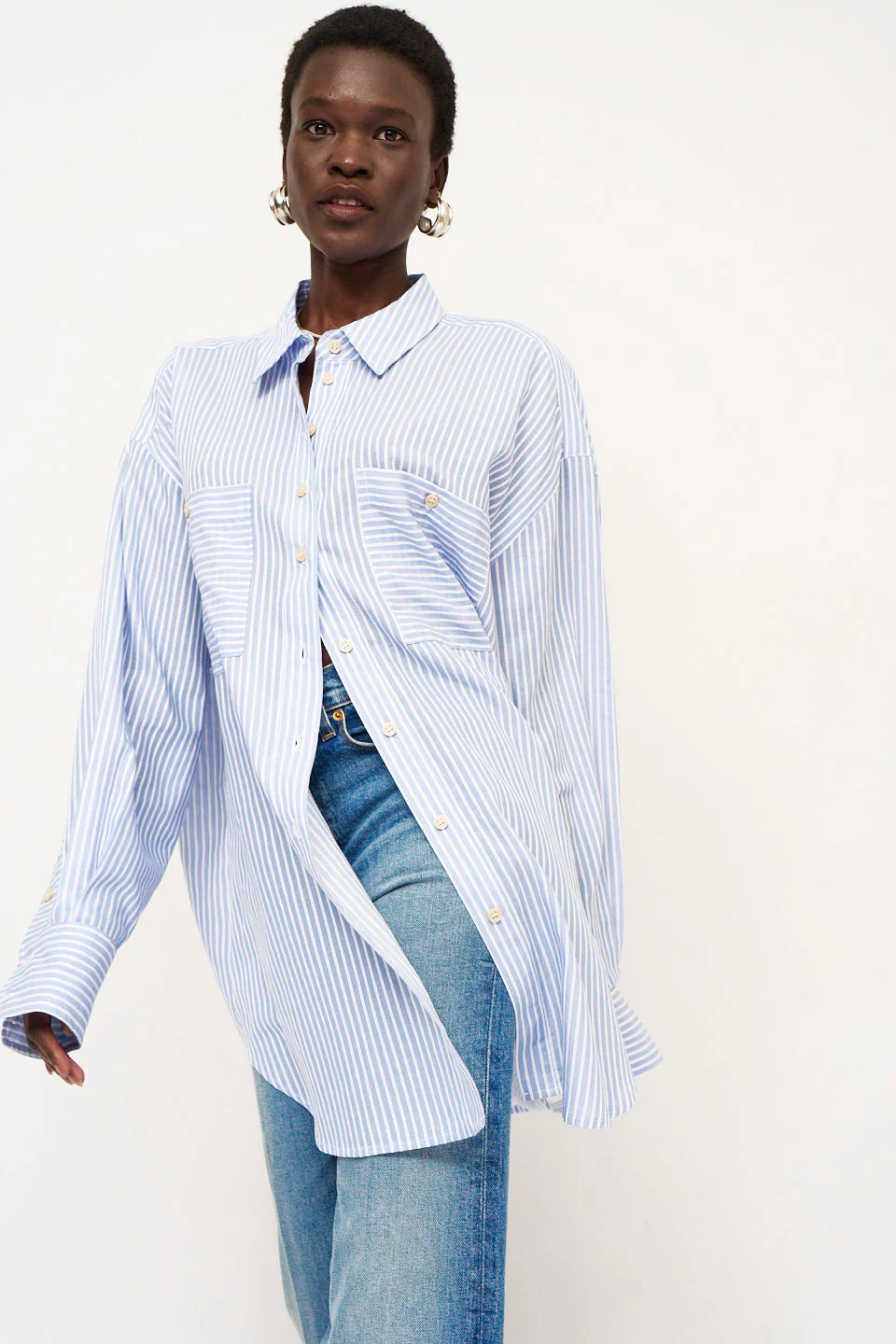 Jamie Haller - The Artist Shirt in Baby Blue Stripe - Image 2