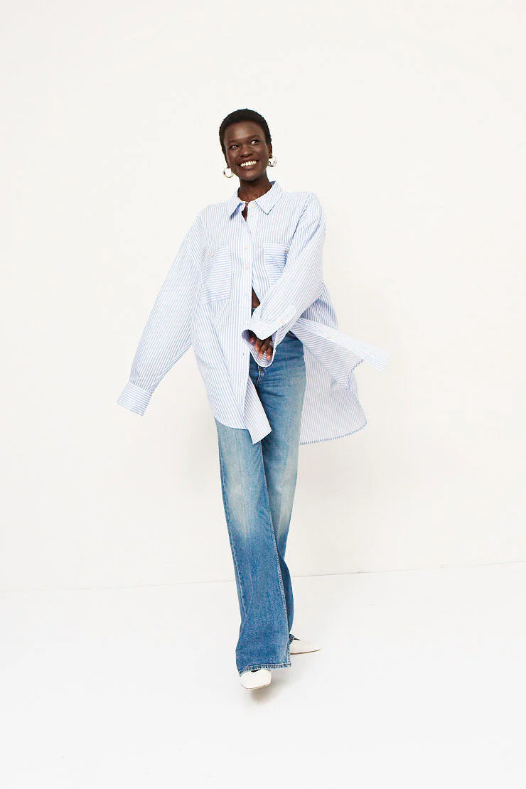 Jamie Haller - The Artist Shirt in Baby Blue Stripe - Image 3