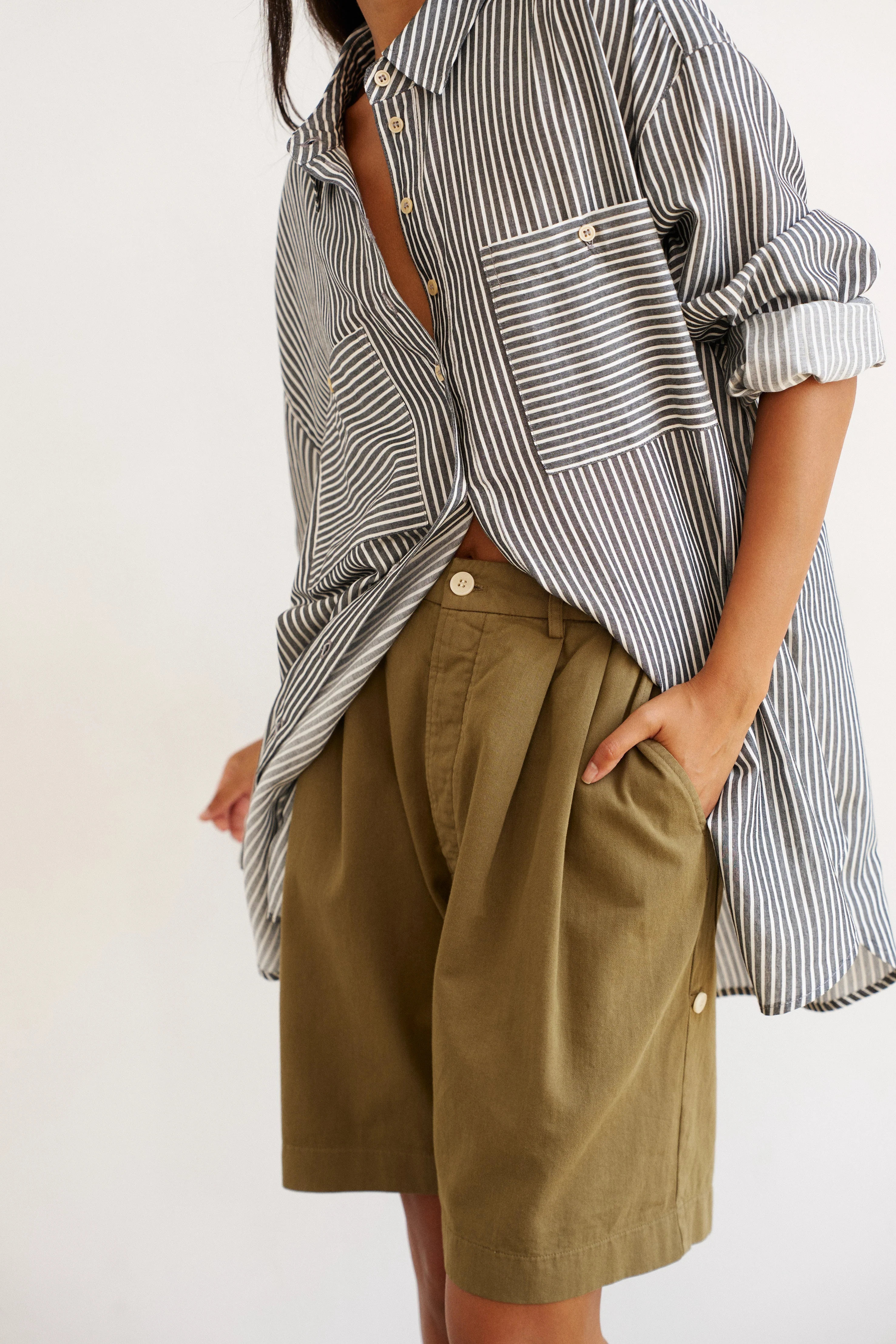 Jamie Haller - The Artist Shirt in Charcoal Stripe - Image 3