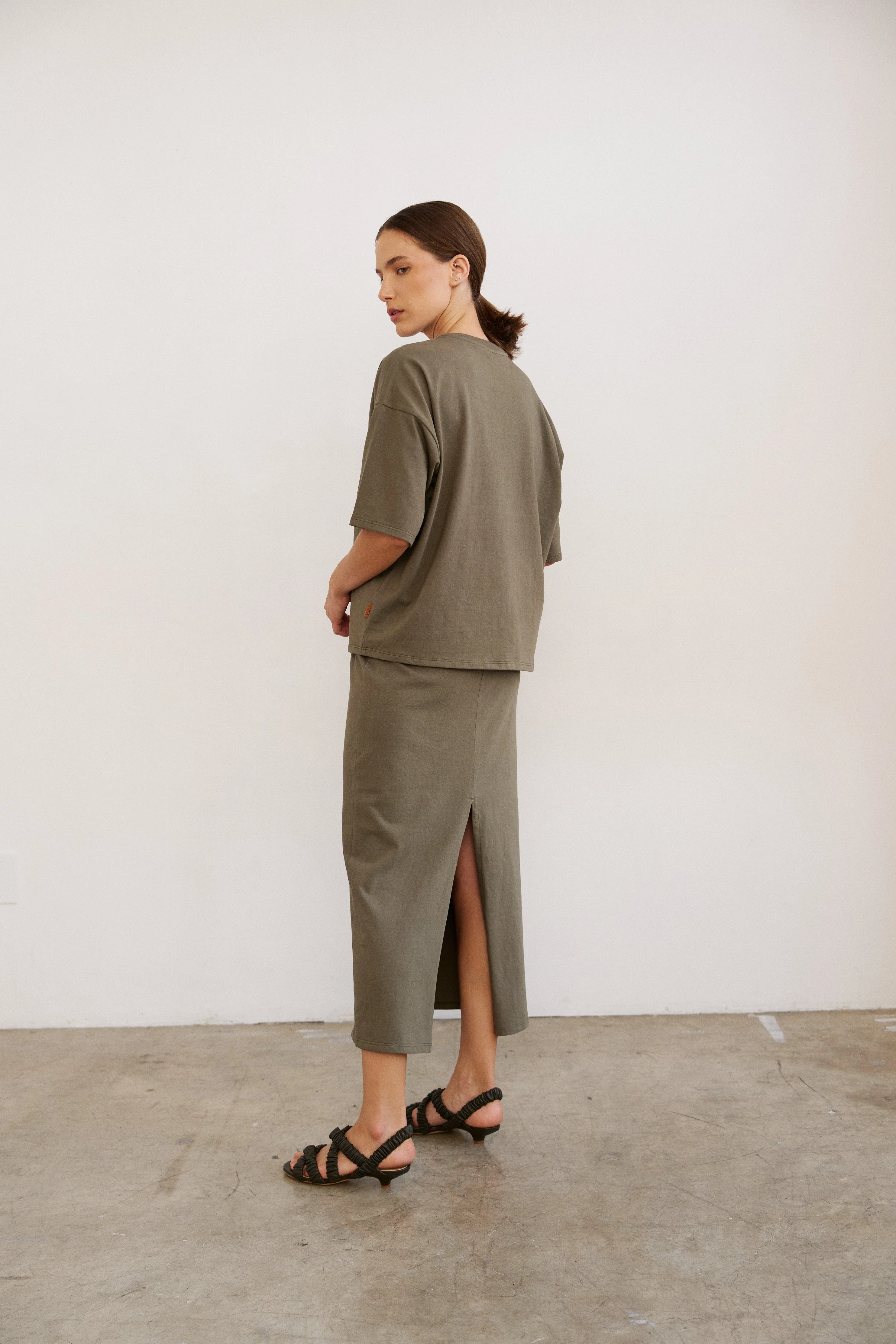 Jamie Haller - The Column Skirt in Olive - Image 2