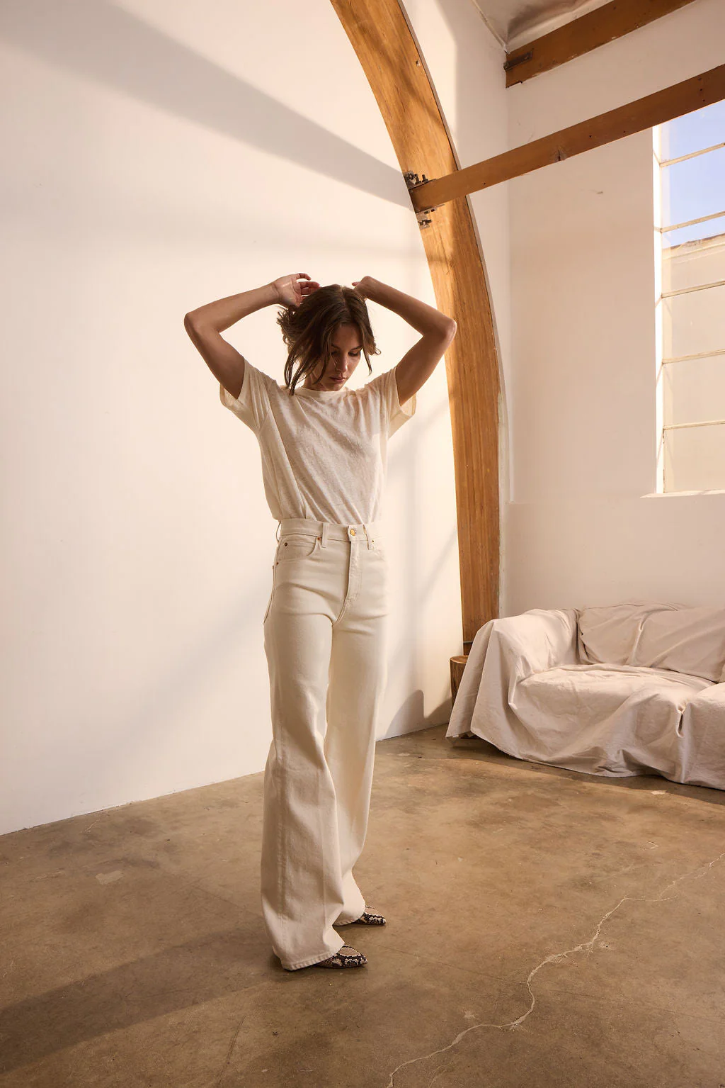 Jamie Haller - The Crease Jean in Ecru - Image 12