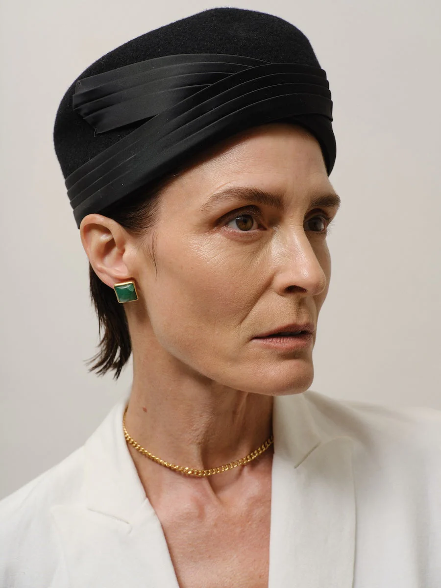 Jamie Haller - The Cufflink Stud Earring - Large in Dark Green Aventurine - Image 2