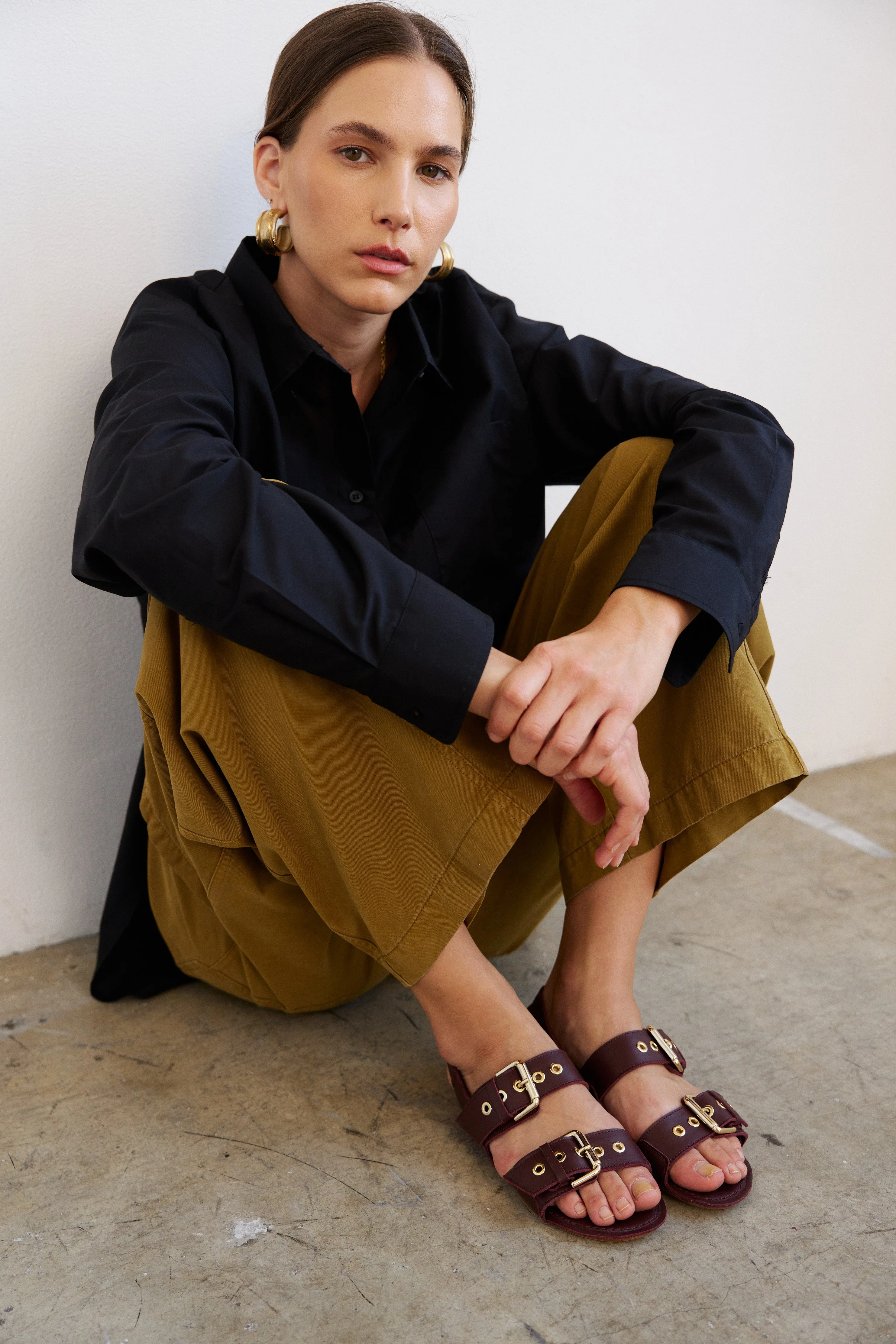 Jamie Haller - The Double Buckle Sandal in Oxblood