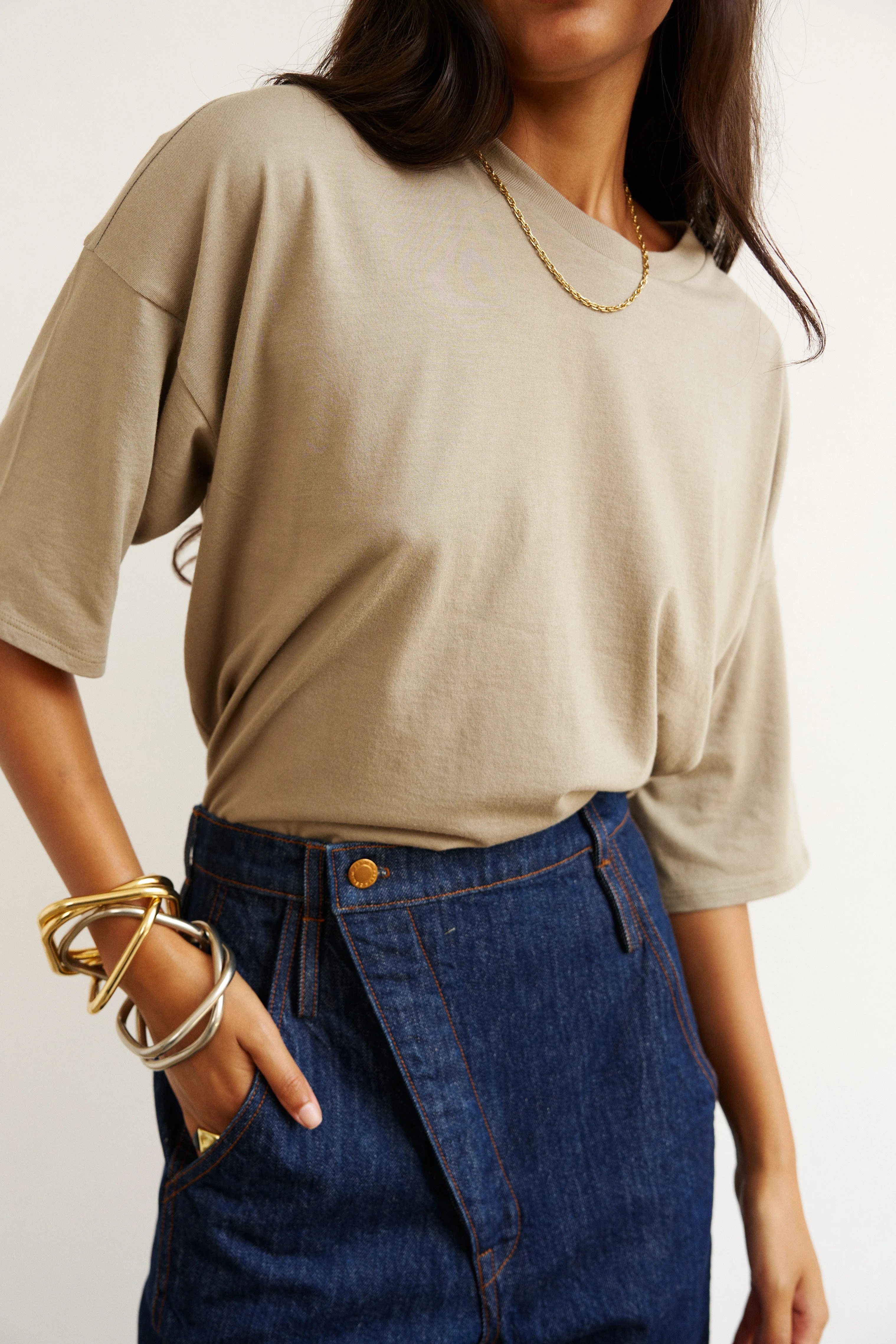 Jamie Haller - The Draped Tee in French Grey - Image 2