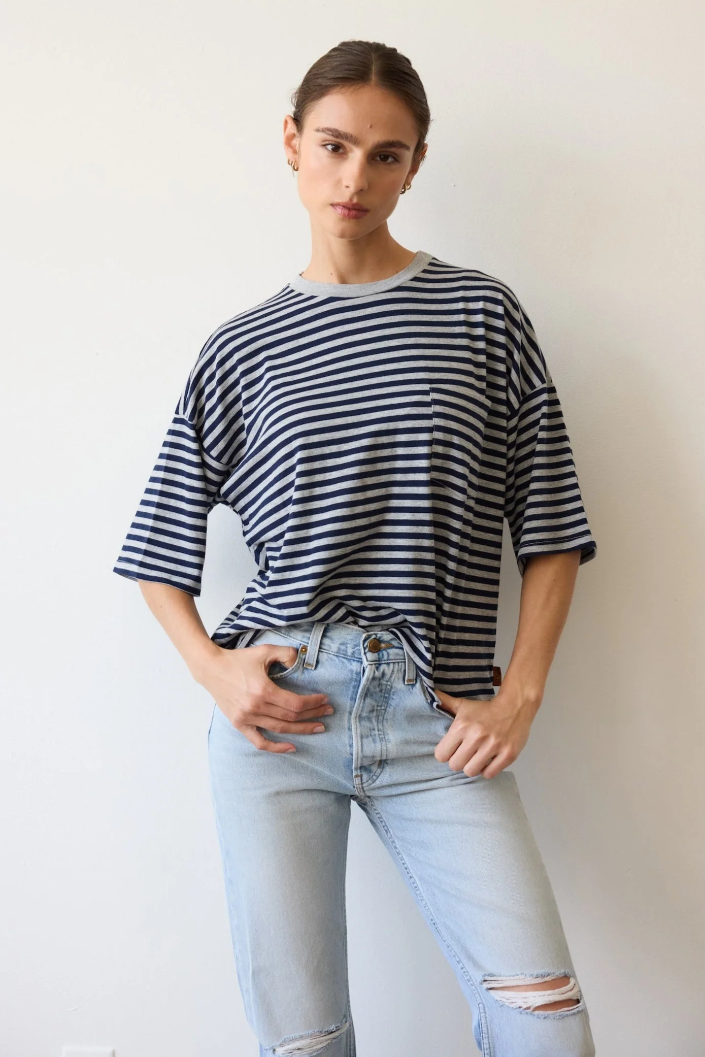 Jamie Haller - The Easy in Distressed Torn Indigo - Image 3