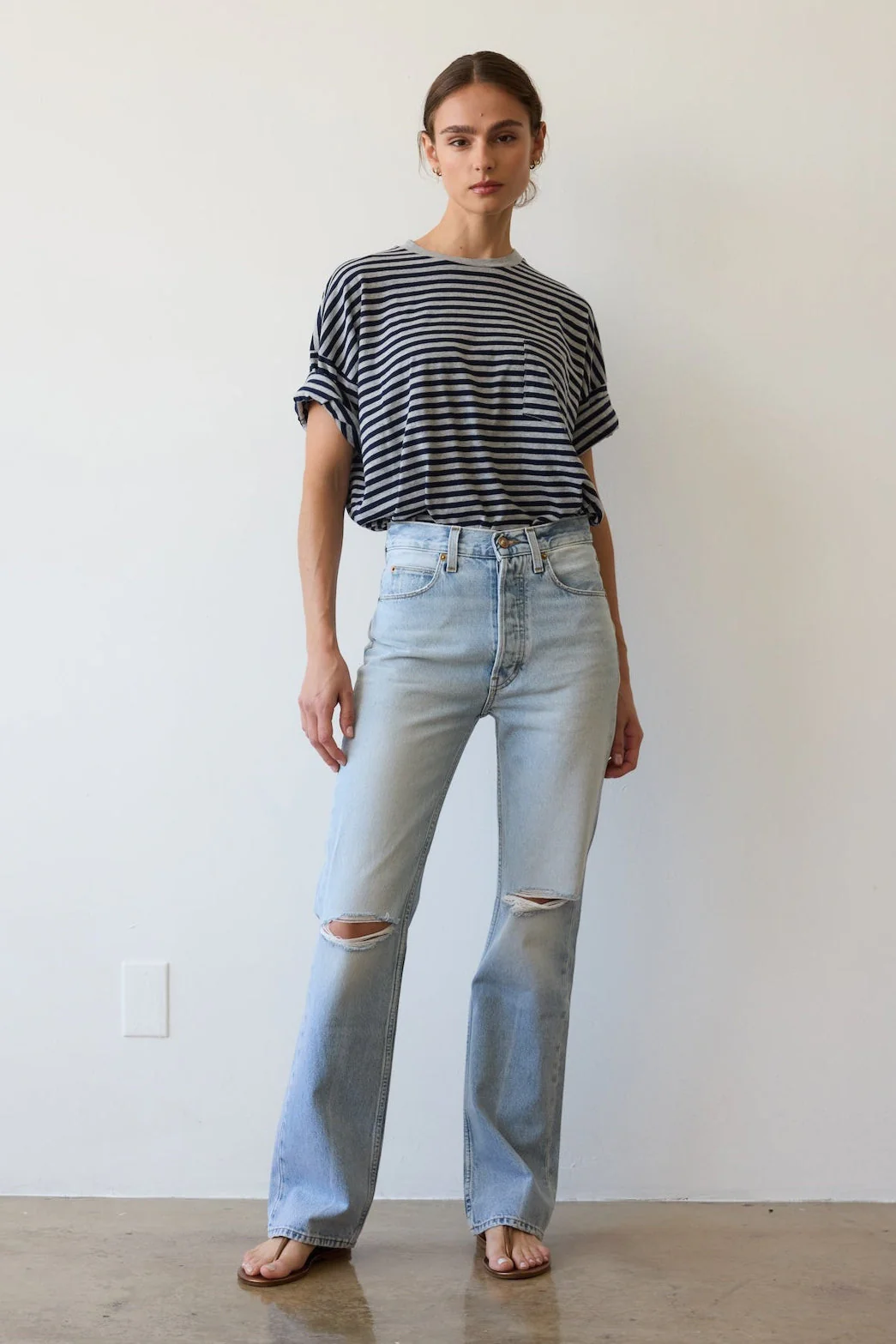 Jamie Haller - The Easy in Distressed Torn Indigo - Image 4