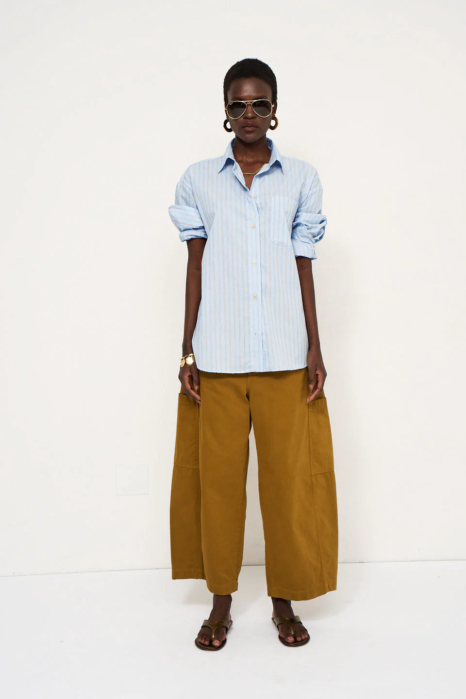 Jamie Haller - The Essential Shirt in Baby Blue Stripe - Image 4