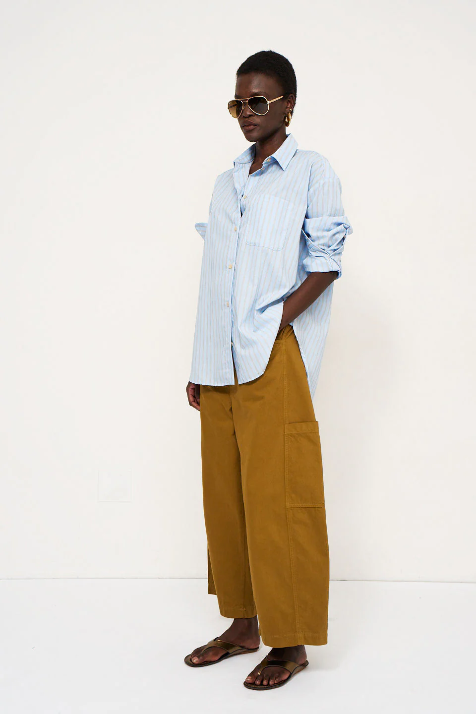 Jamie Haller - The Essential Shirt in Baby Blue Stripe - Image 6