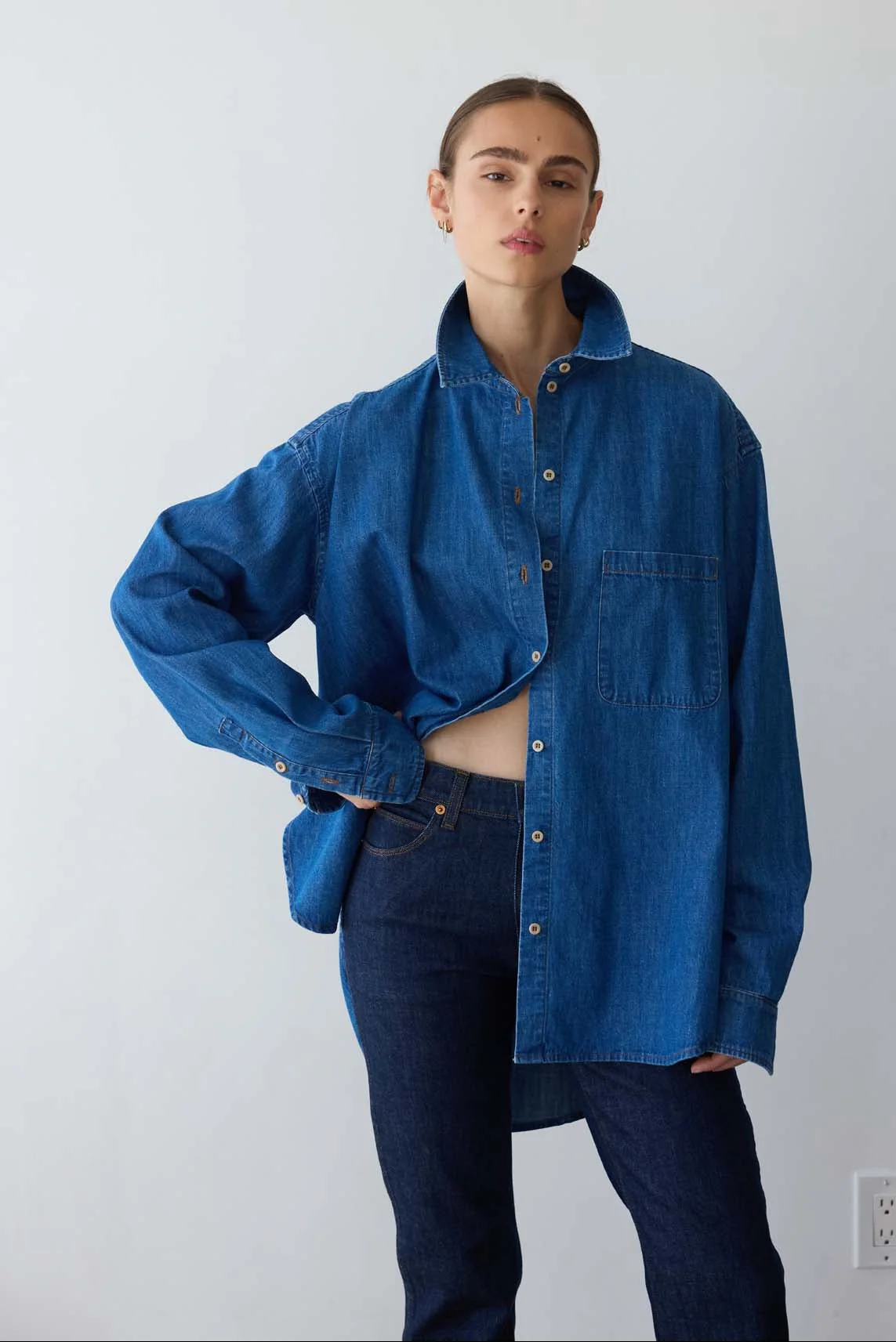 Jamie Haller - The Essential Shirt in Farrah Indigo - Image 10