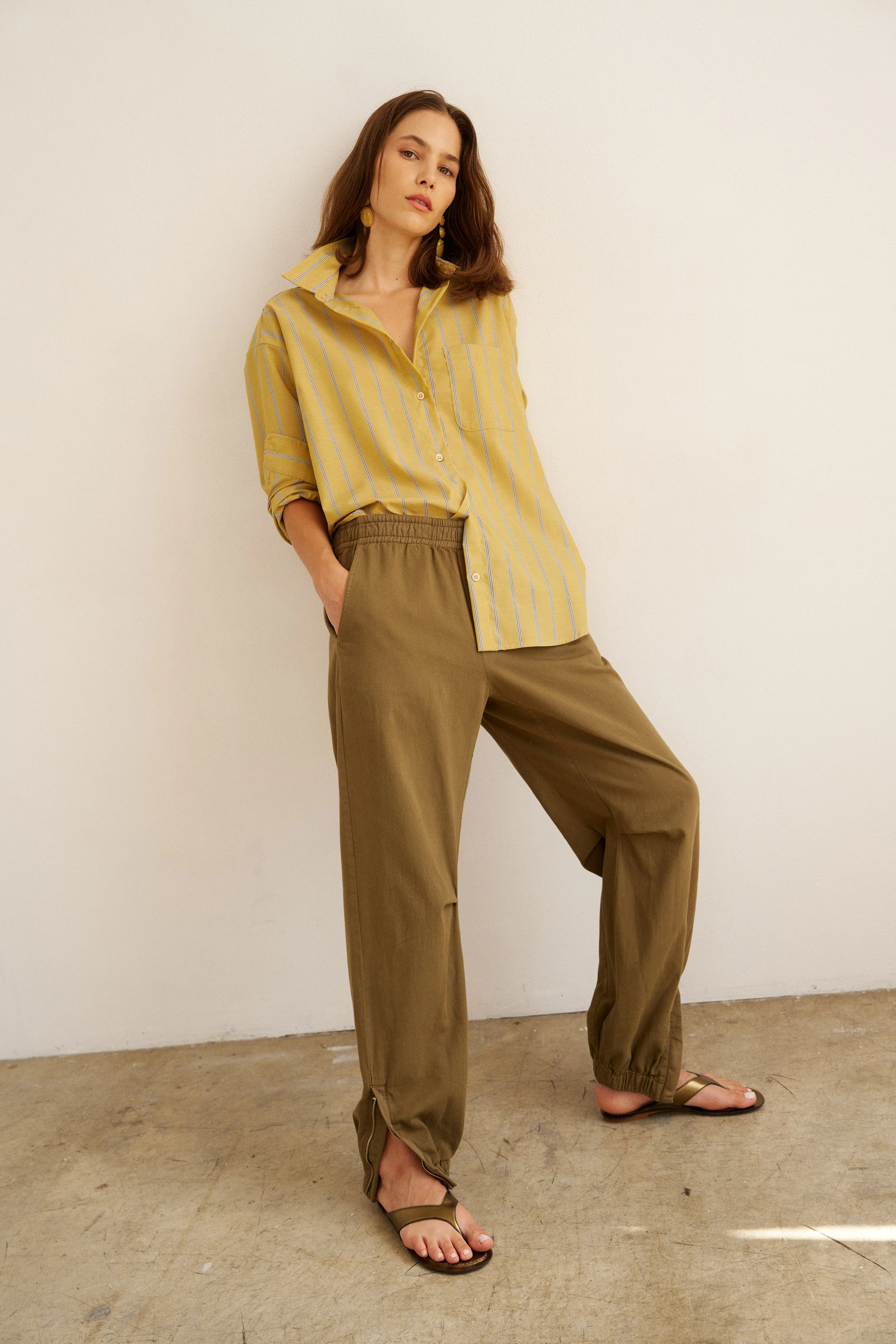 Jamie Haller - The Essential Shirt in Golden Stripe - Image 3