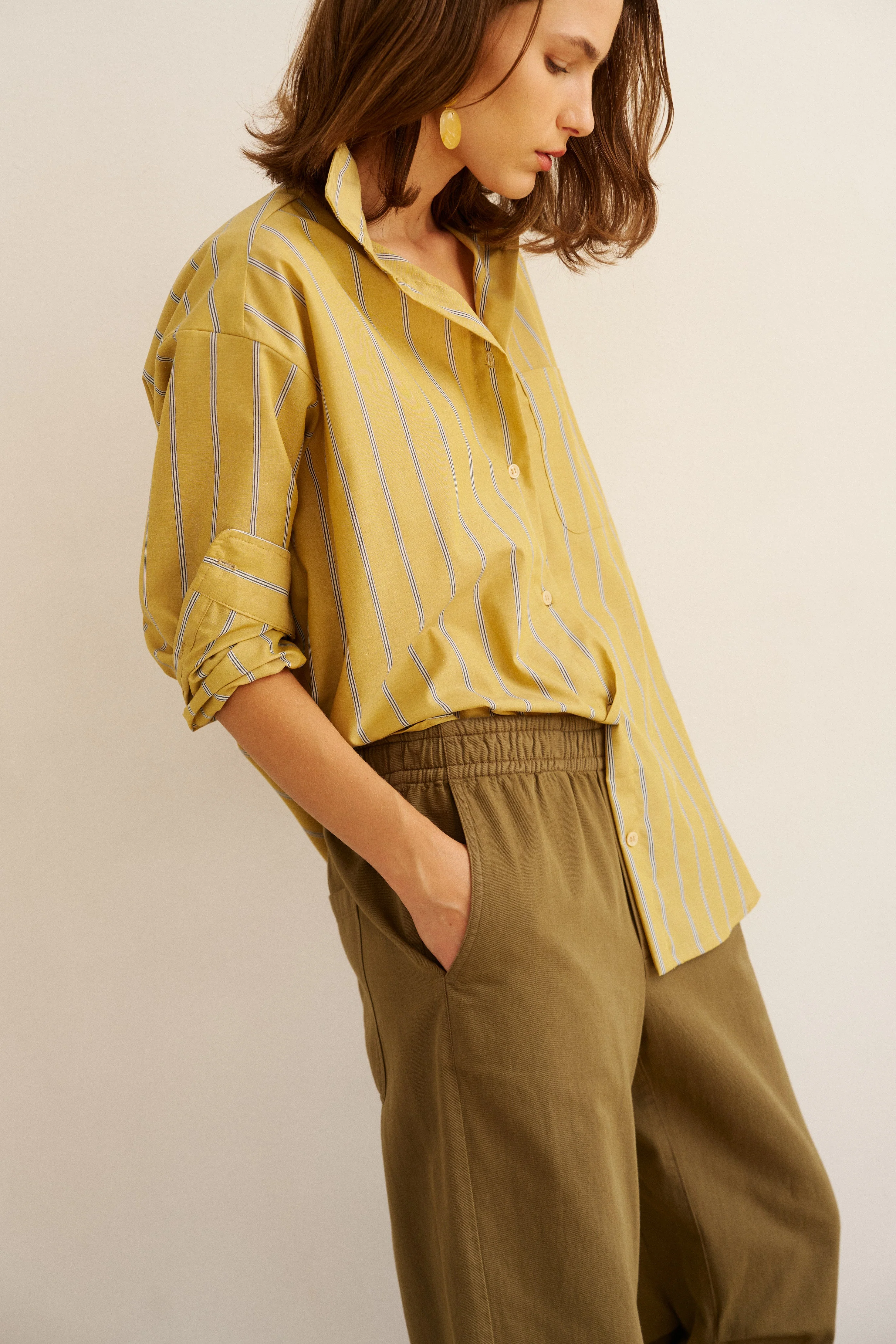 Jamie Haller - The Essential Shirt in Golden Stripe - Image 5