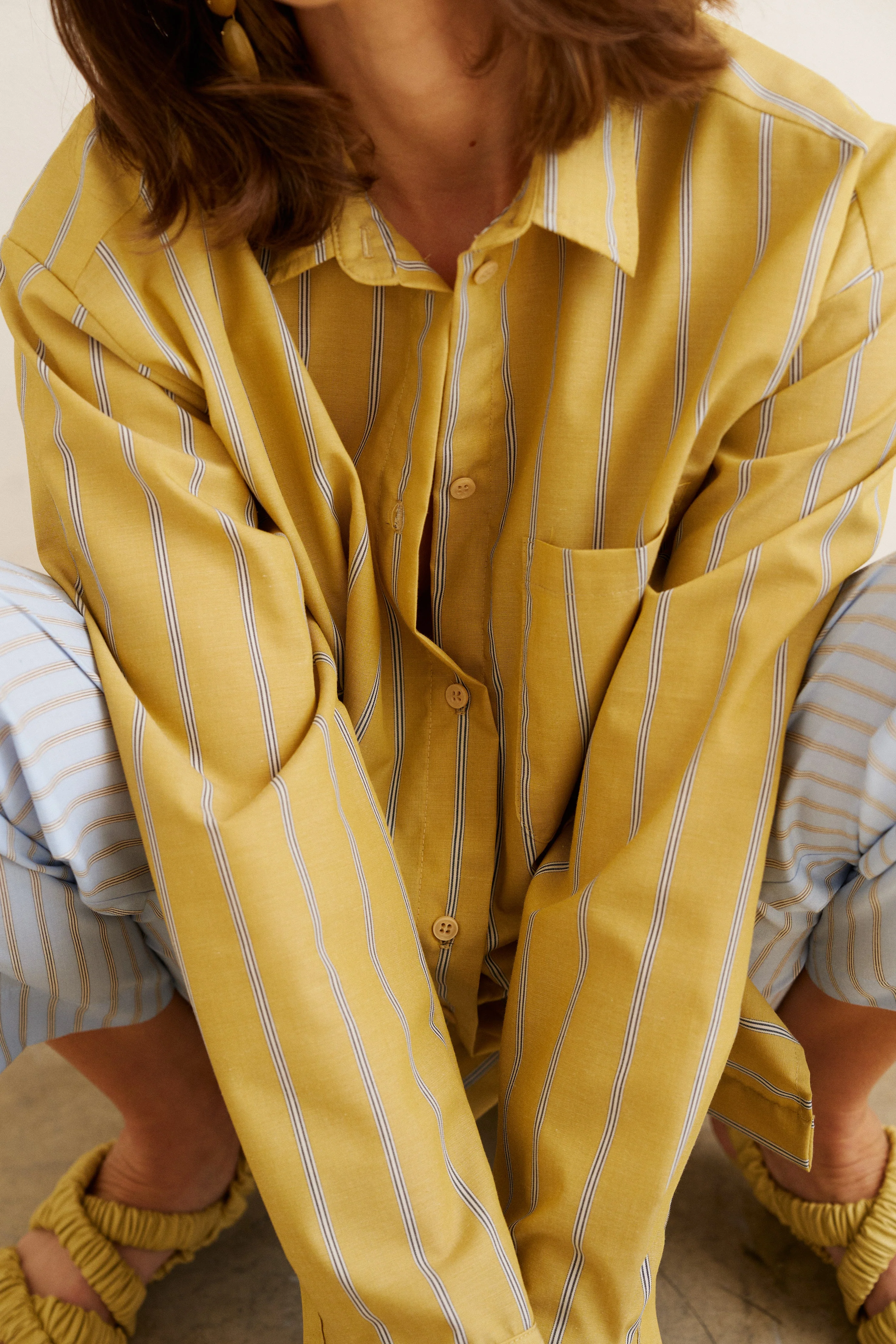 Jamie Haller - The Essential Shirt in Golden Stripe - Image 6
