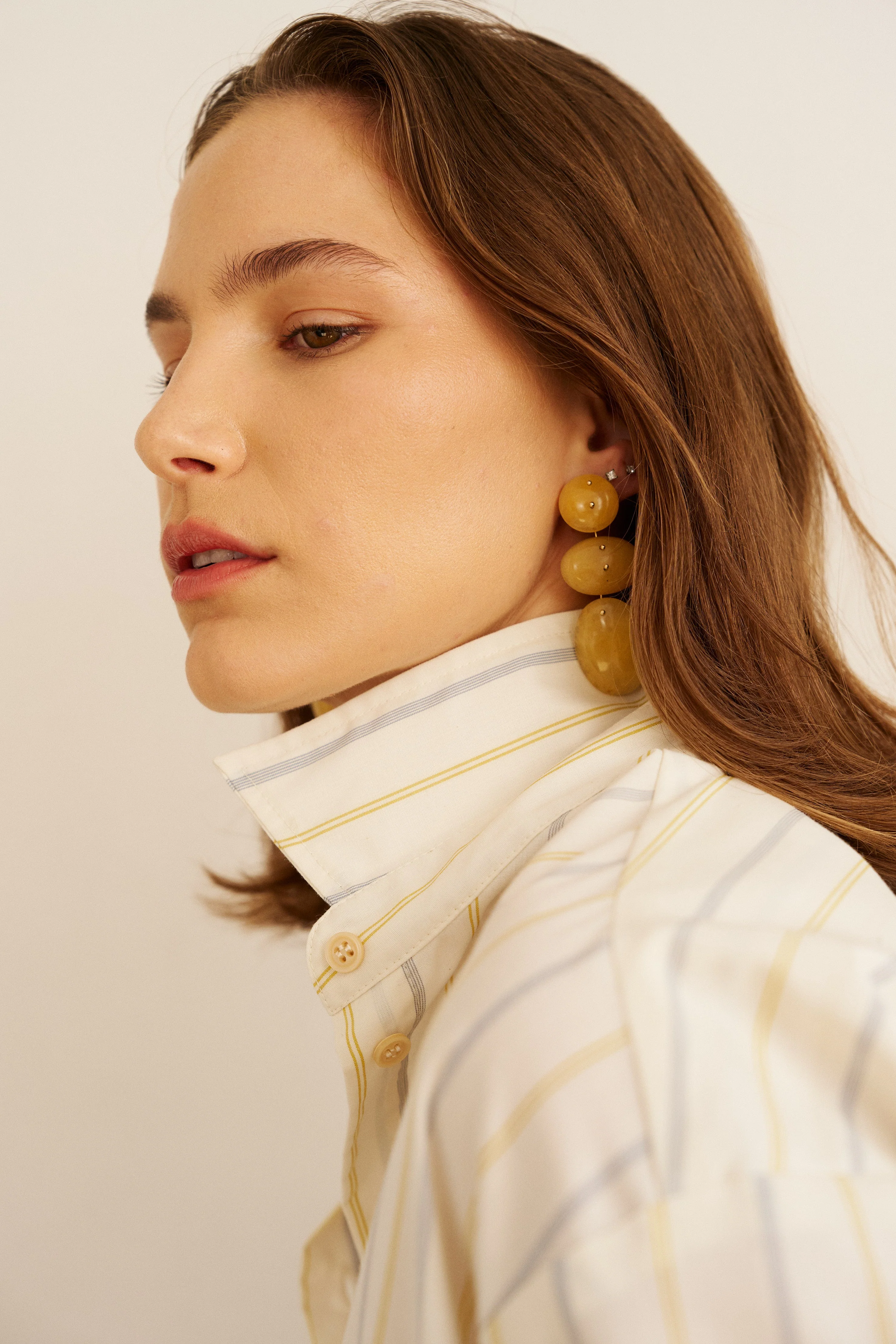 Jamie Haller - The Essential Shirt in Ivory Stripe - Image 2