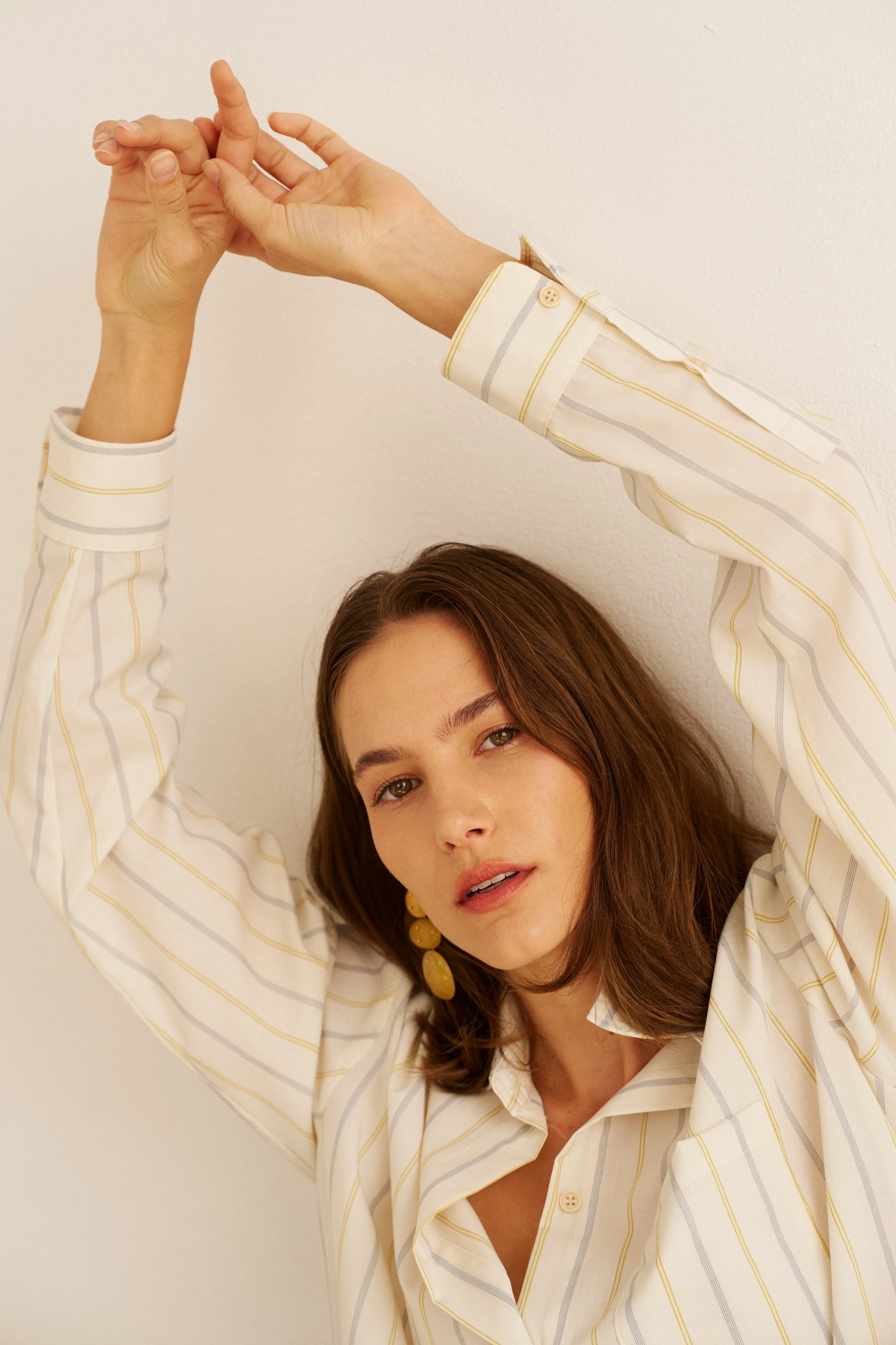 Jamie Haller - The Essential Shirt in Ivory Stripe - Image 4