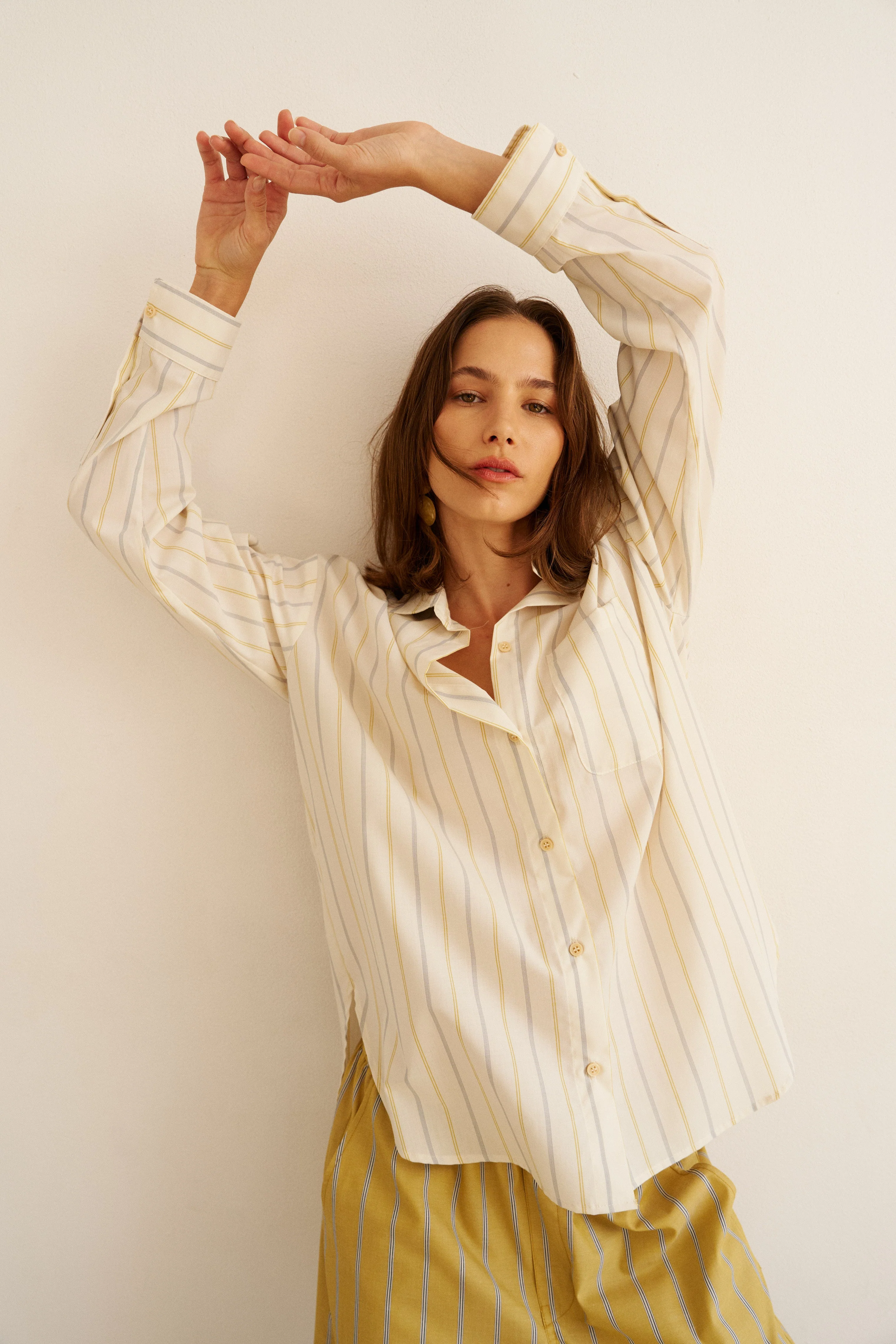 Jamie Haller - The Essential Shirt in Ivory Stripe - Image 7