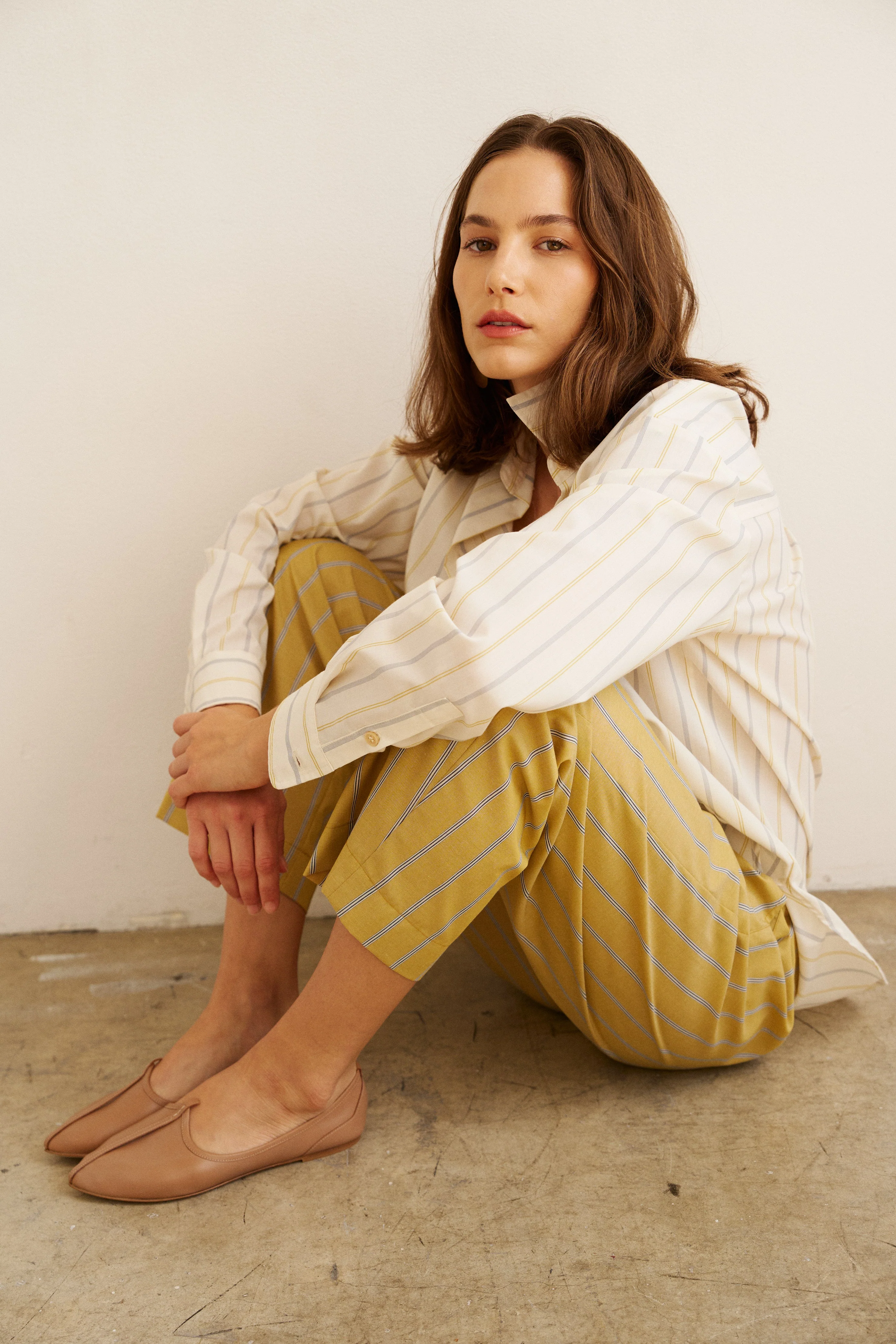 Jamie Haller - The Essential Shirt in Ivory Stripe - Image 9