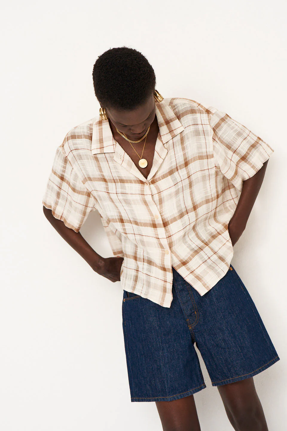 Jamie Haller - The Fields Shirt in Natural Plaid - Image 4