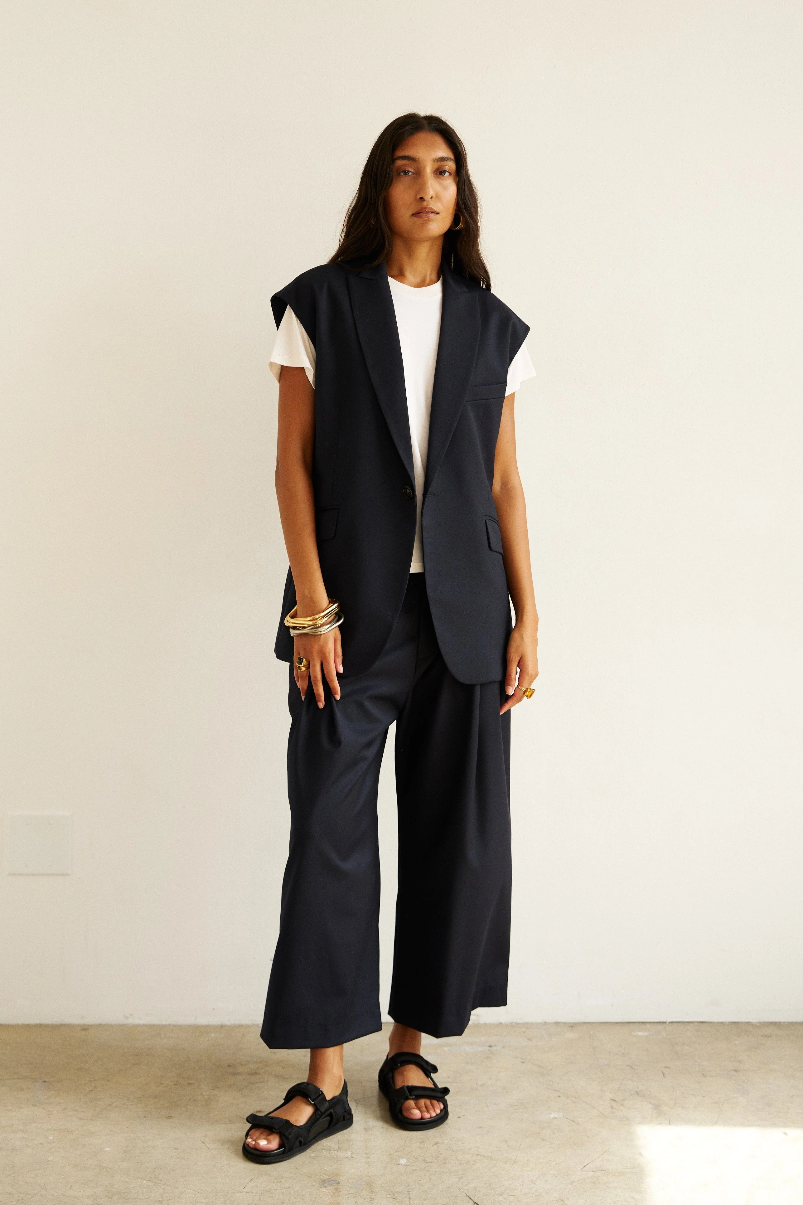 Jamie Haller - The Gaucho Pleat in Navy - Image 2