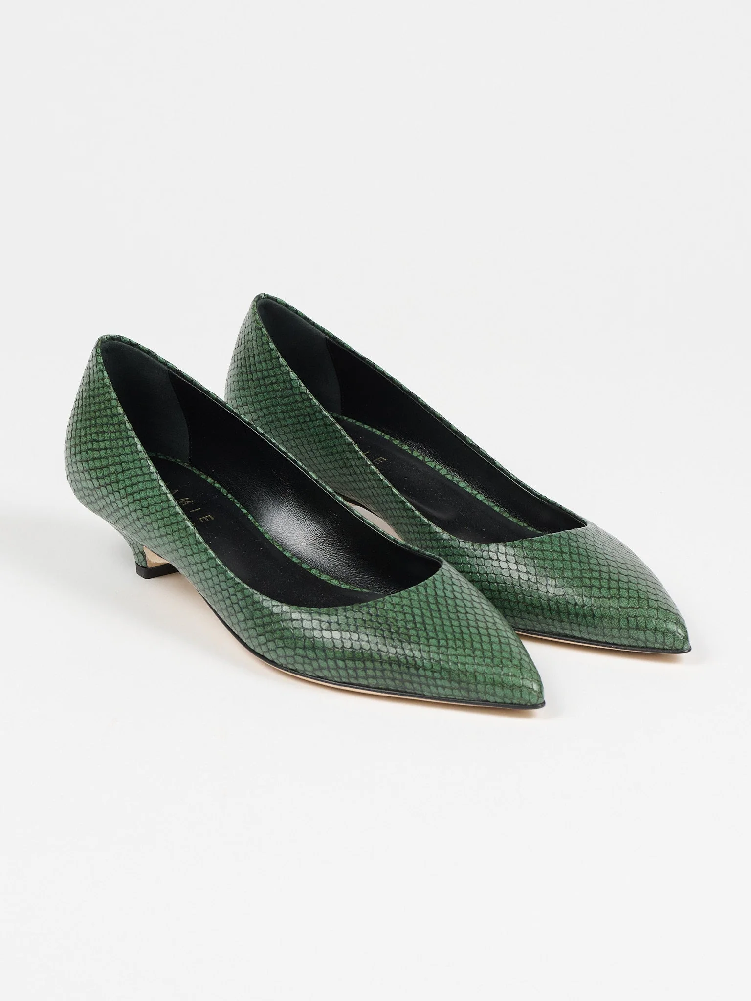 Jamie Haller - The Kitty Point Heel in Green Snake - Image 2