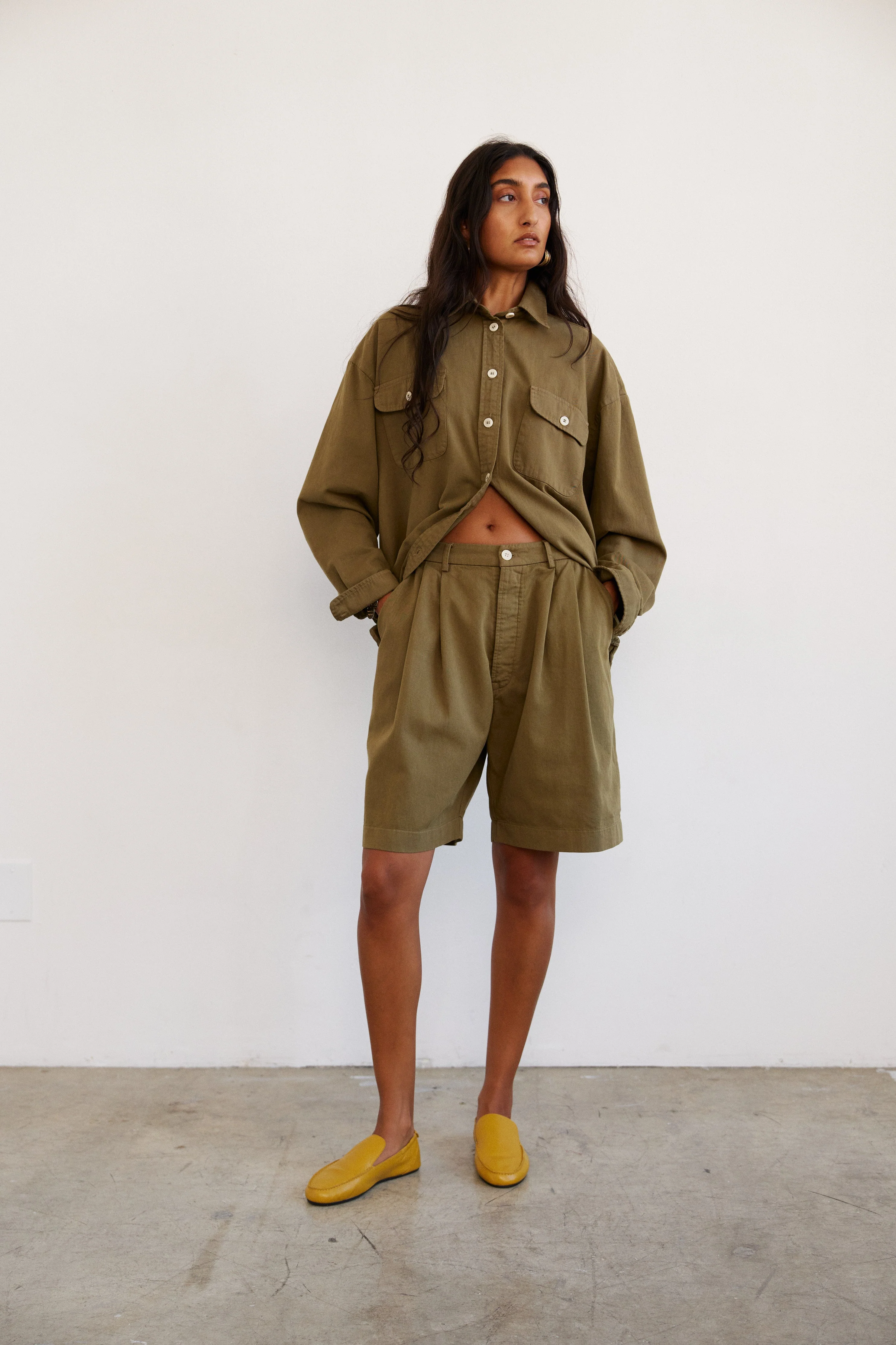 Jamie Haller - The Pleat Short in Khaki