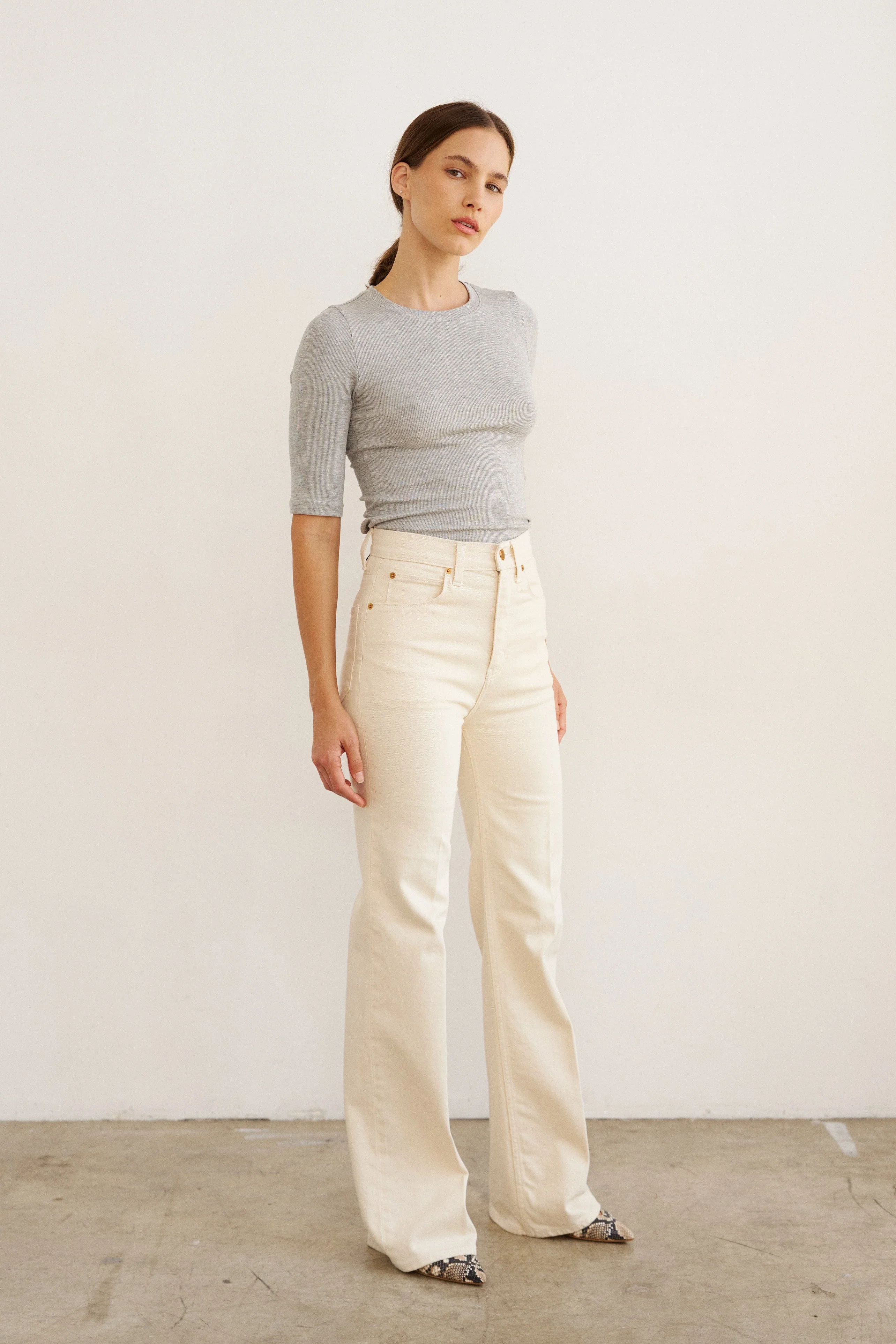 Jamie Haller - The Rib Elbow Crew in Heather Grey - Image 2